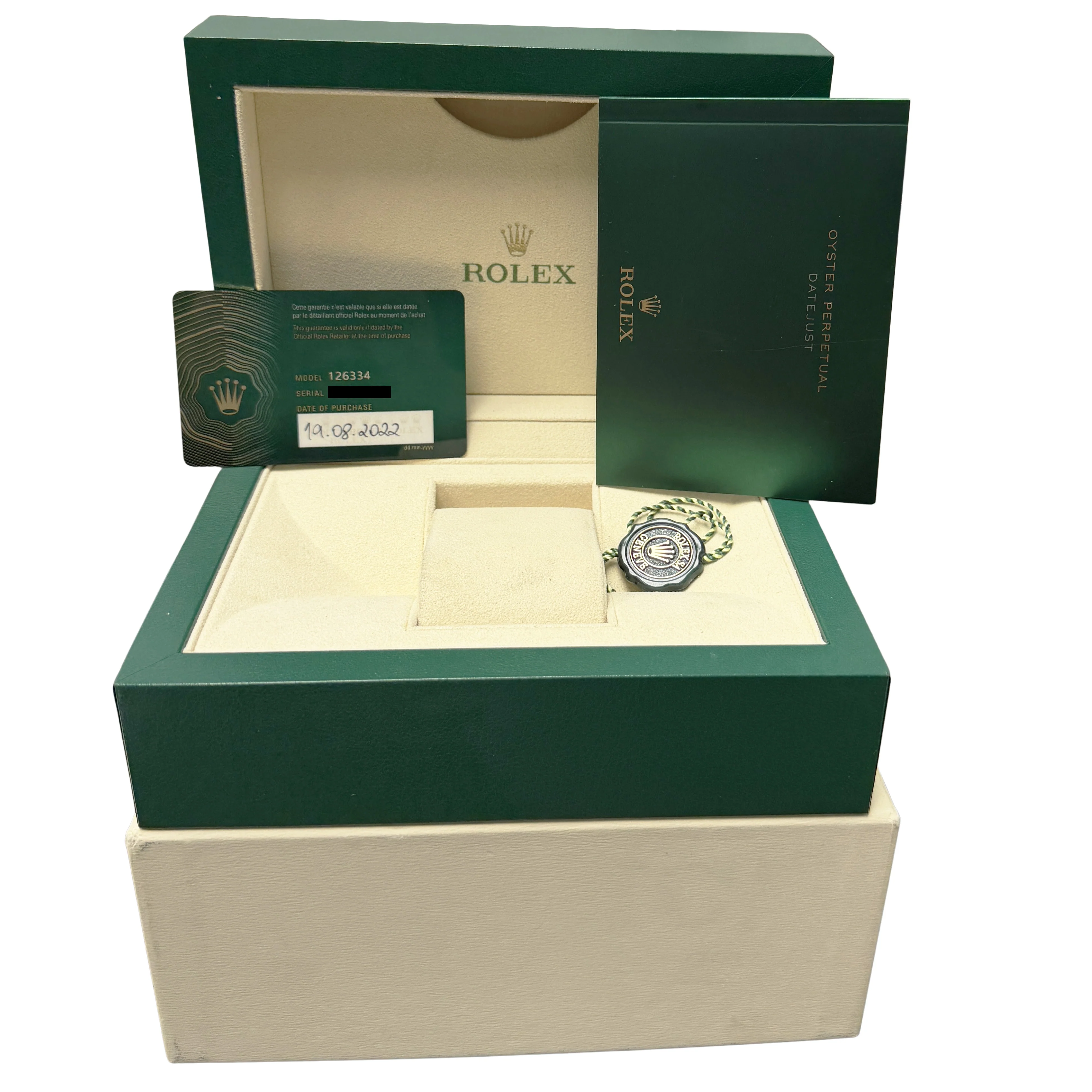 2022 PAPERS Rolex DateJust Steel AZZURRO Blue Roman 41mm 126334 Watch BOX - Image 2