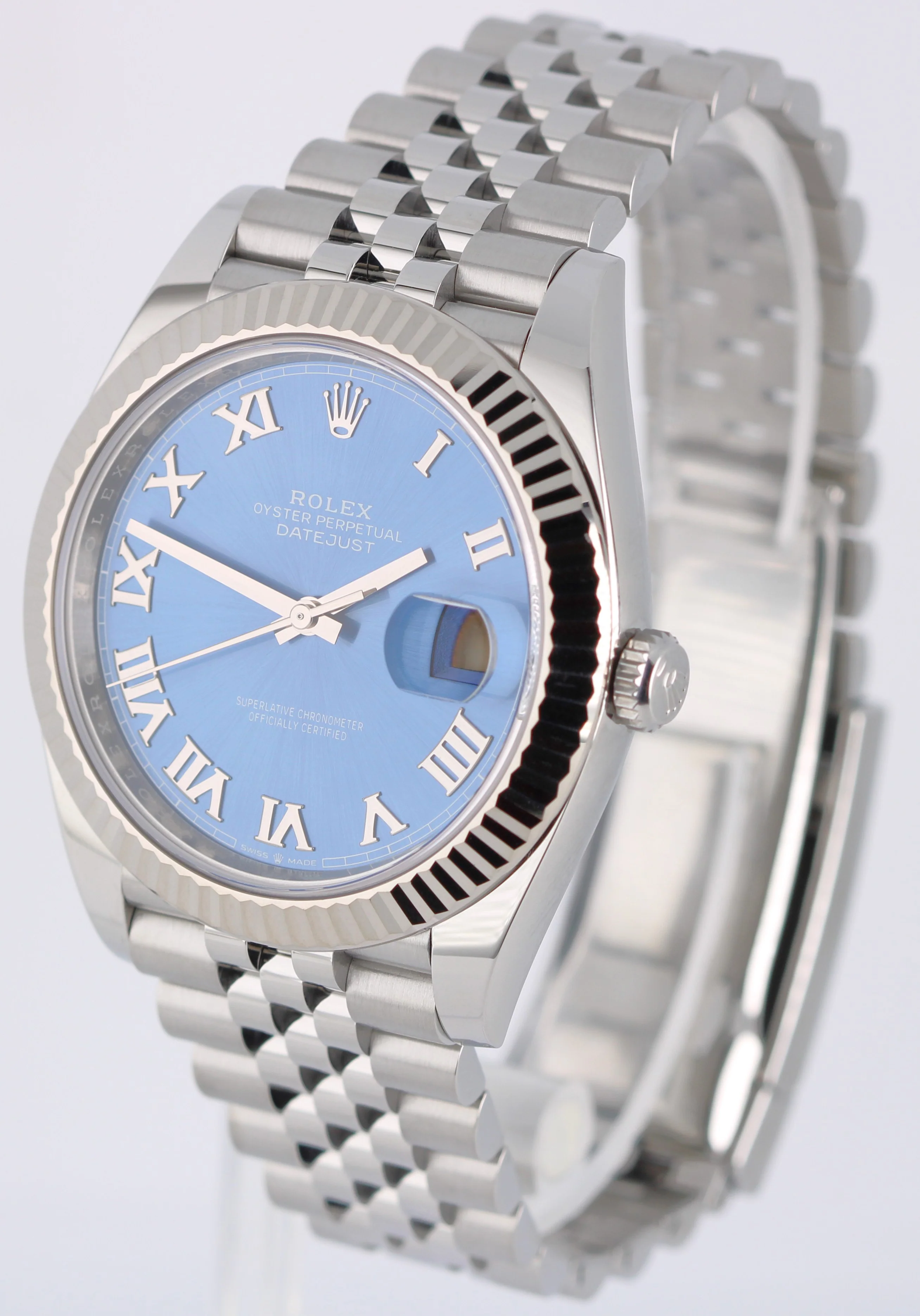 2022 PAPERS Rolex DateJust Steel AZZURRO Blue Roman 41mm 126334 Watch BOX - Image 3