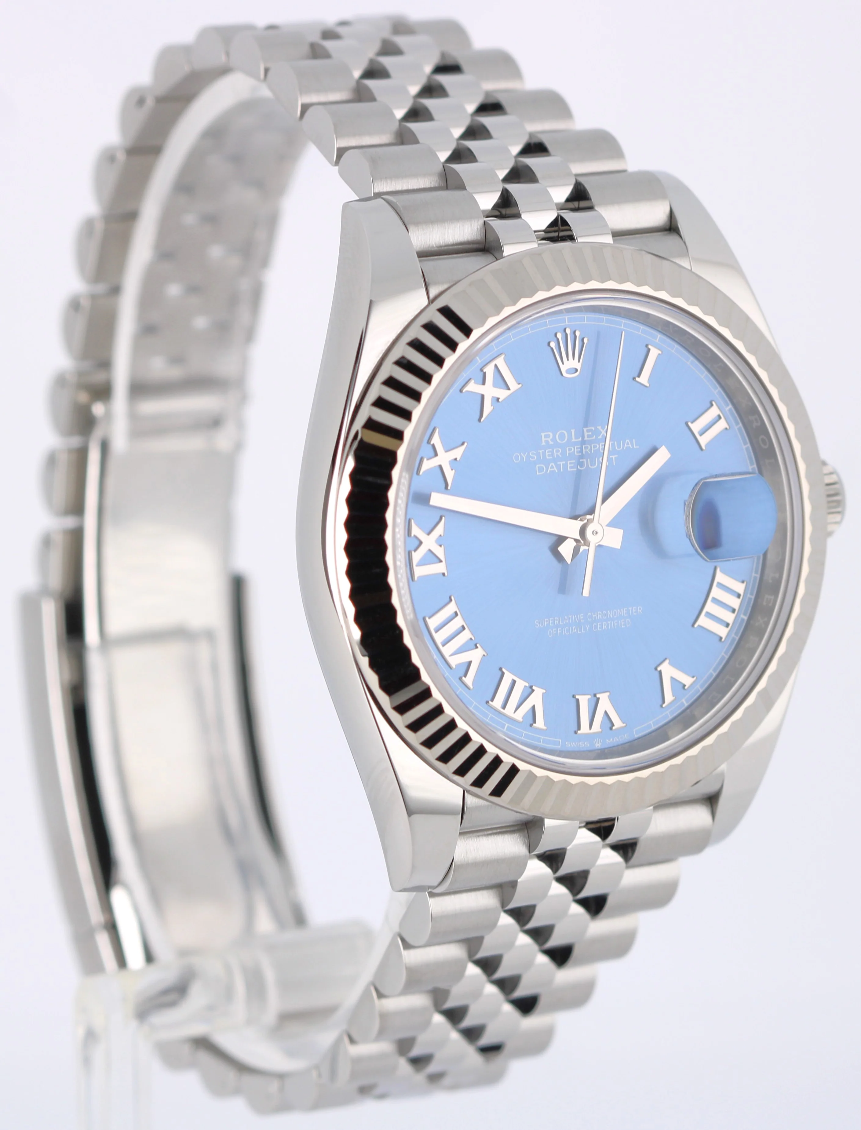 2022 PAPERS Rolex DateJust Steel AZZURRO Blue Roman 41mm 126334 Watch BOX - Image 4