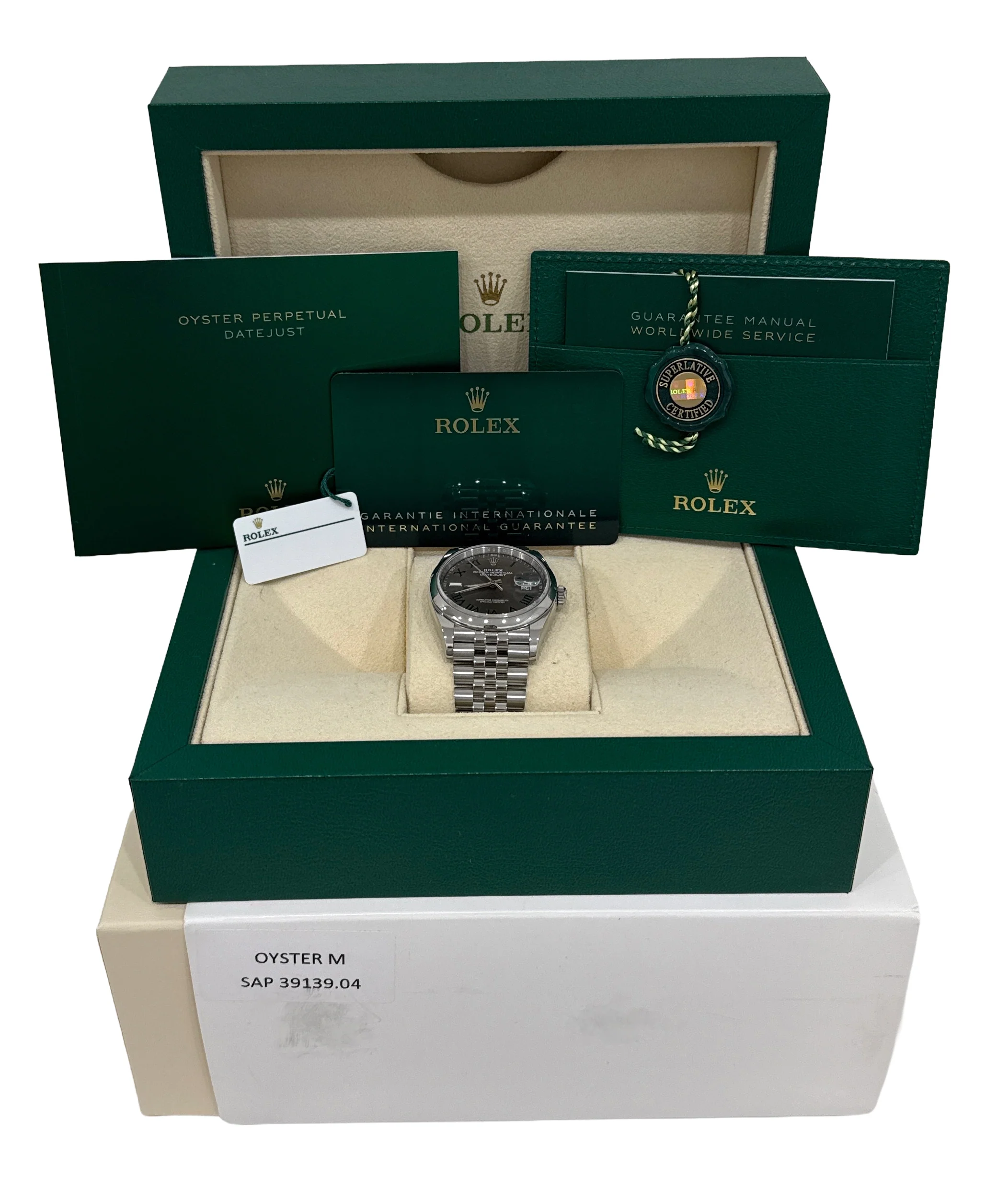 2022 PAPERS Rolex DateJust WIMBLEDON Rhodium Roman Steel JUBILEE 36mm 126200 BOX - Image 2