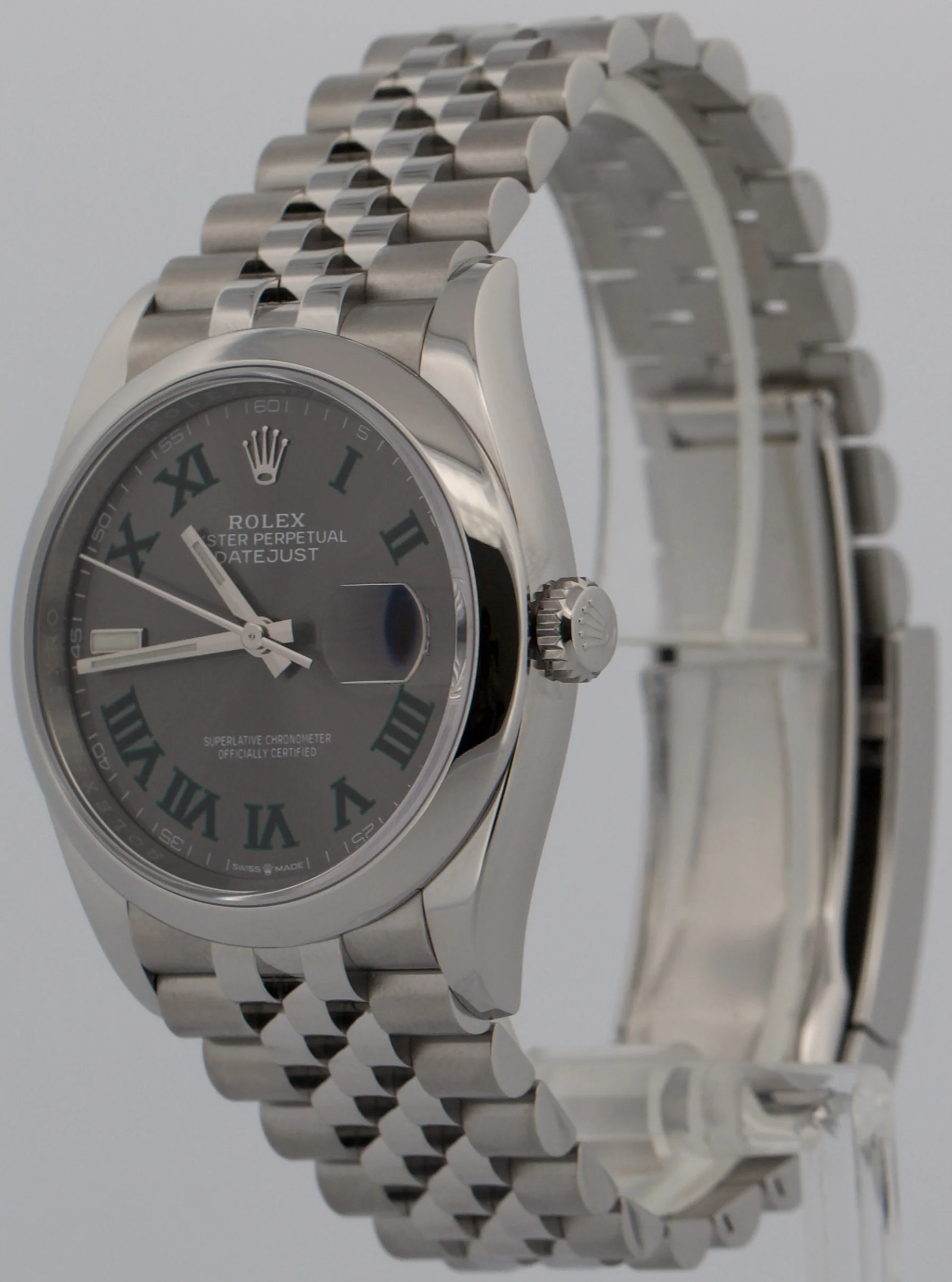 2022 PAPERS Rolex DateJust WIMBLEDON Rhodium Roman Steel JUBILEE 36mm 126200 BOX - Image 3