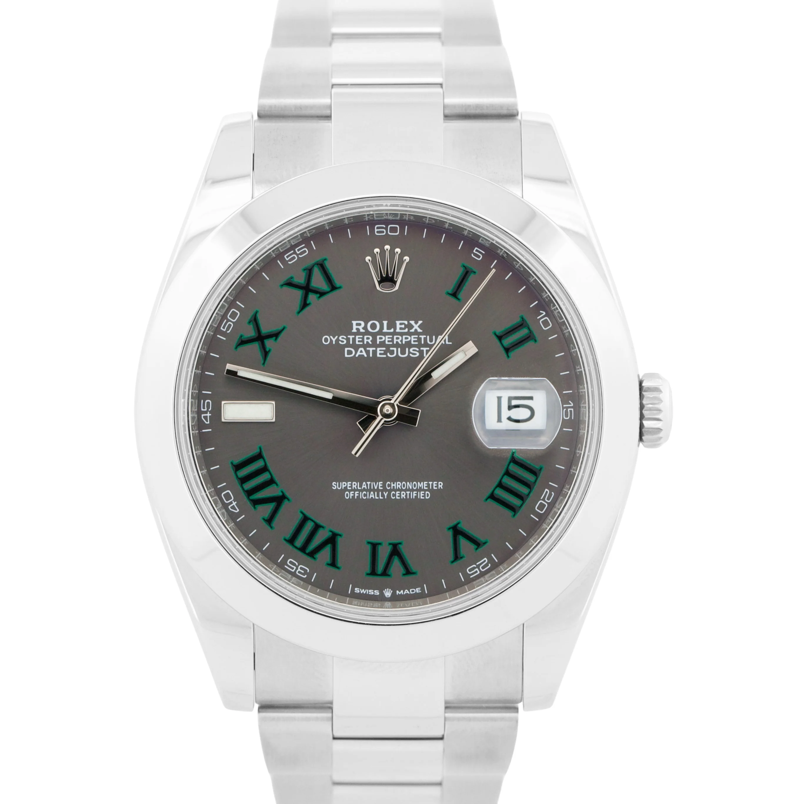 2022 PAPERS Rolex DateJust WIMBLEDON Rhodium Steel 41mm OYSTER Watch 126300 BOX