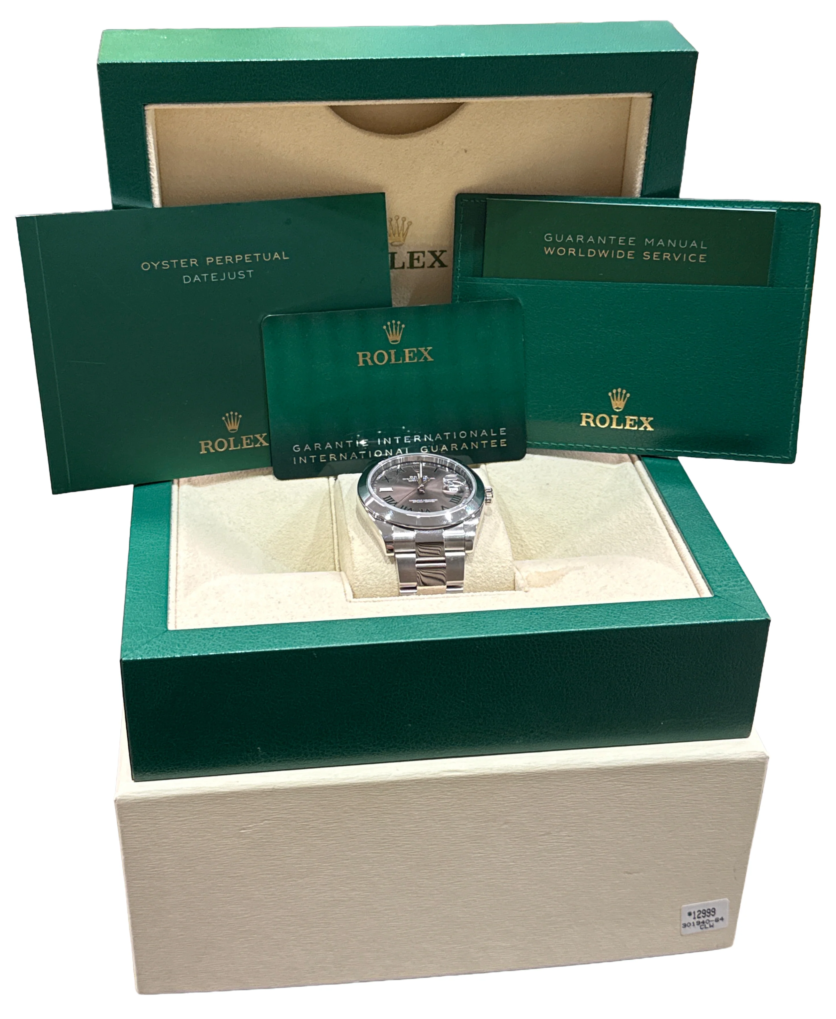 2022 PAPERS Rolex DateJust WIMBLEDON Rhodium Steel 41mm OYSTER Watch 126300 BOX - Image 2