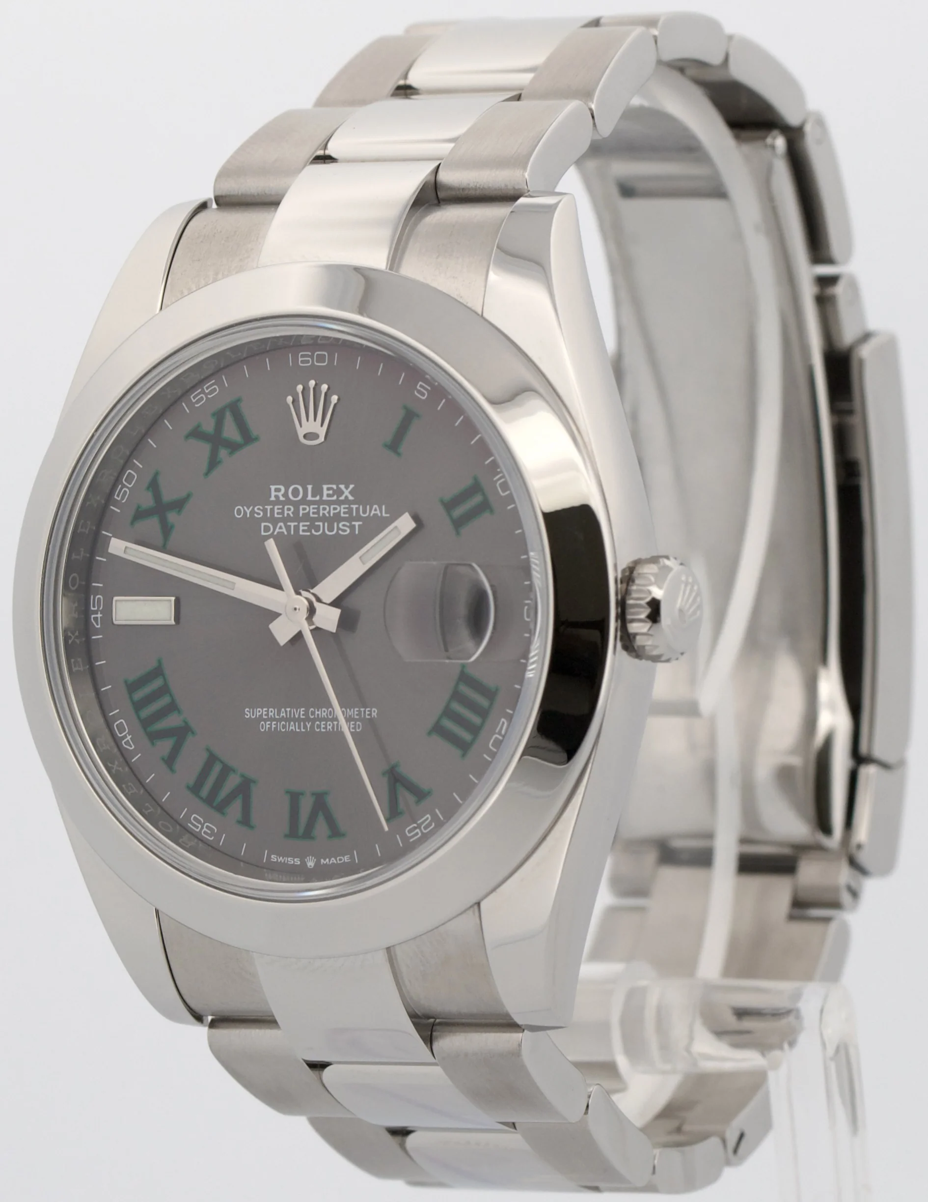 2022 PAPERS Rolex DateJust WIMBLEDON Rhodium Steel 41mm OYSTER Watch 126300 BOX - Image 3