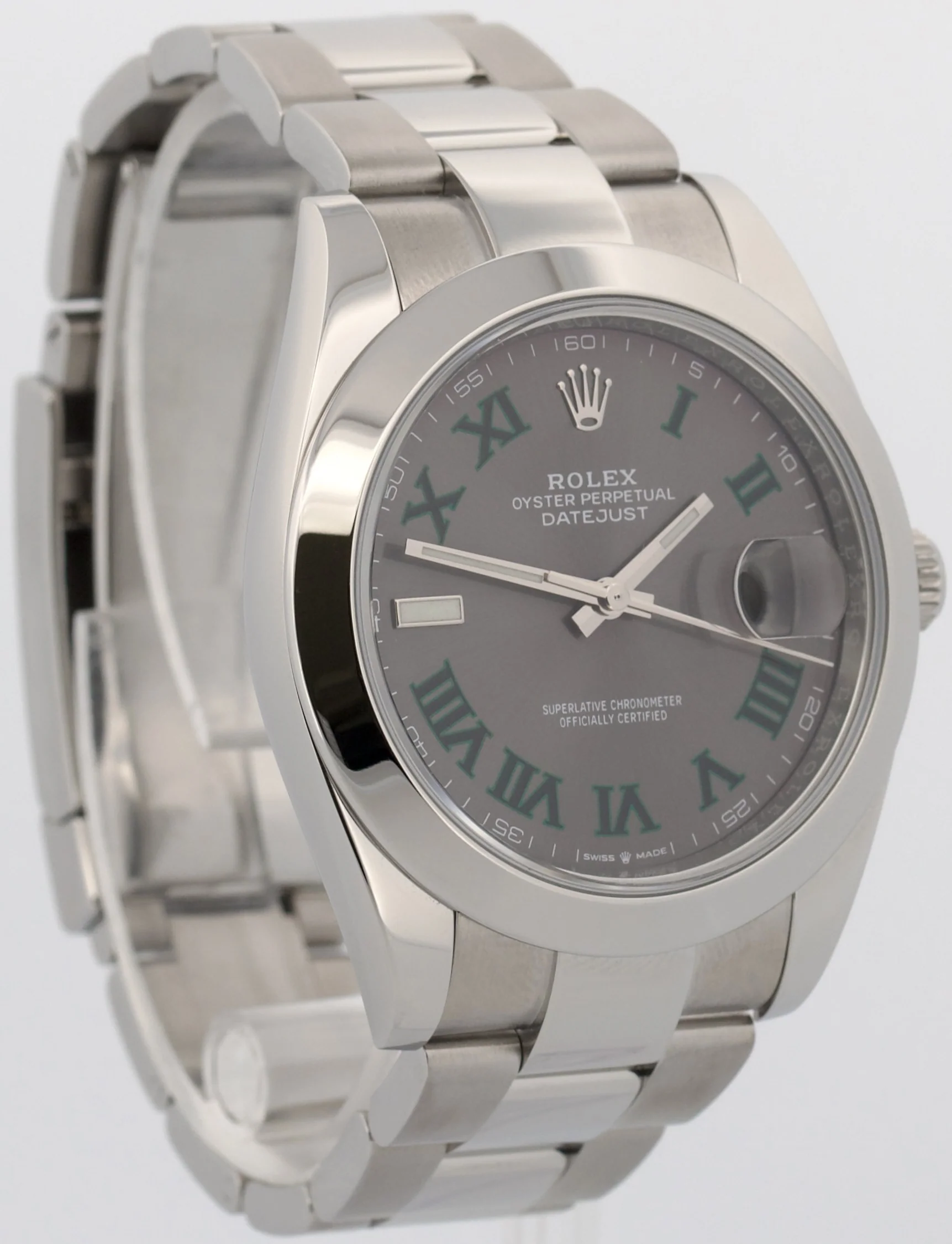 2022 PAPERS Rolex DateJust WIMBLEDON Rhodium Steel 41mm OYSTER Watch 126300 BOX - Image 4
