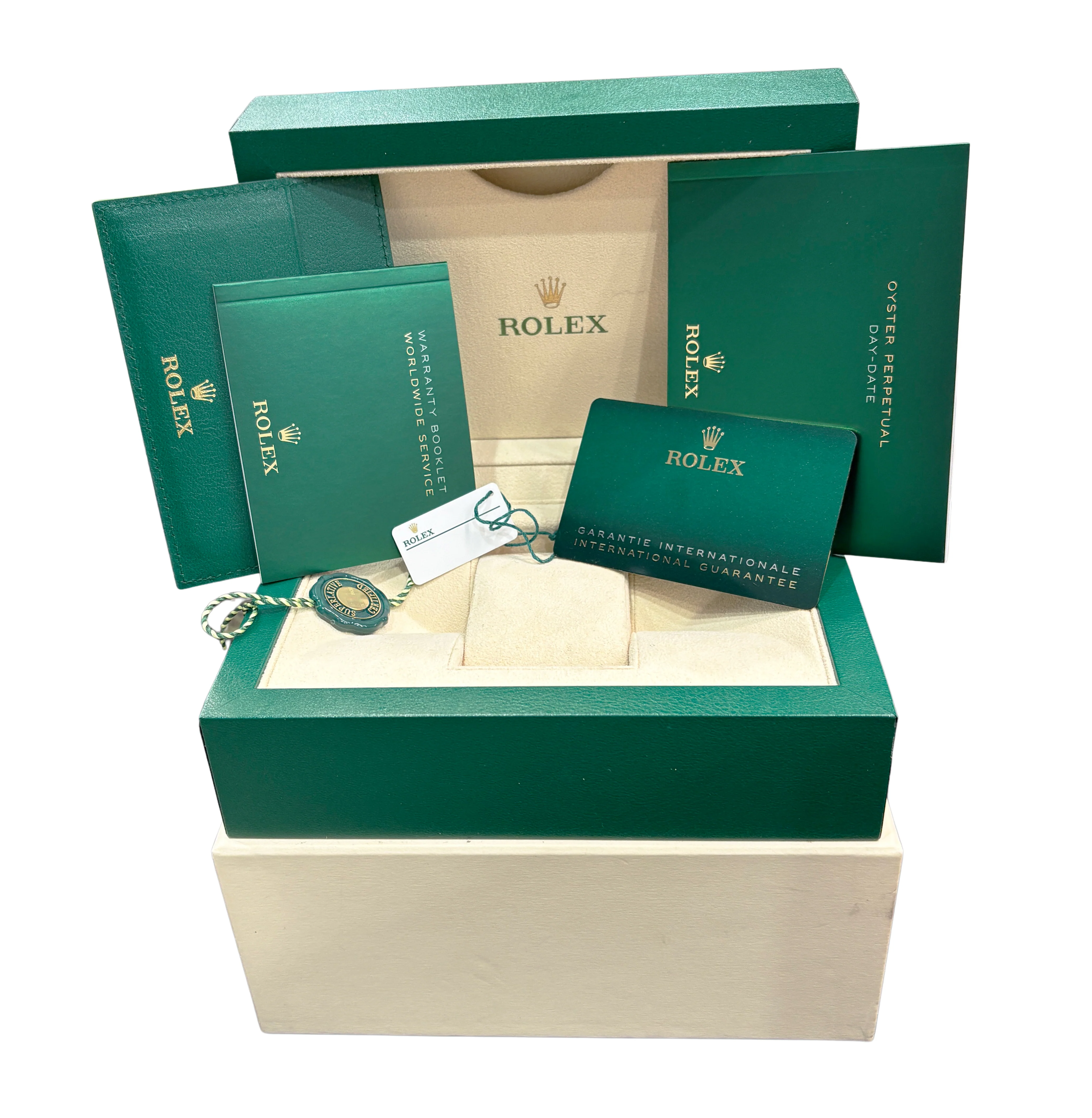 2022 PAPERS Rolex Day-Date President 40mm CHAMPAGNE BAGUETTE DIAMOND 228238 BOX - Image 2