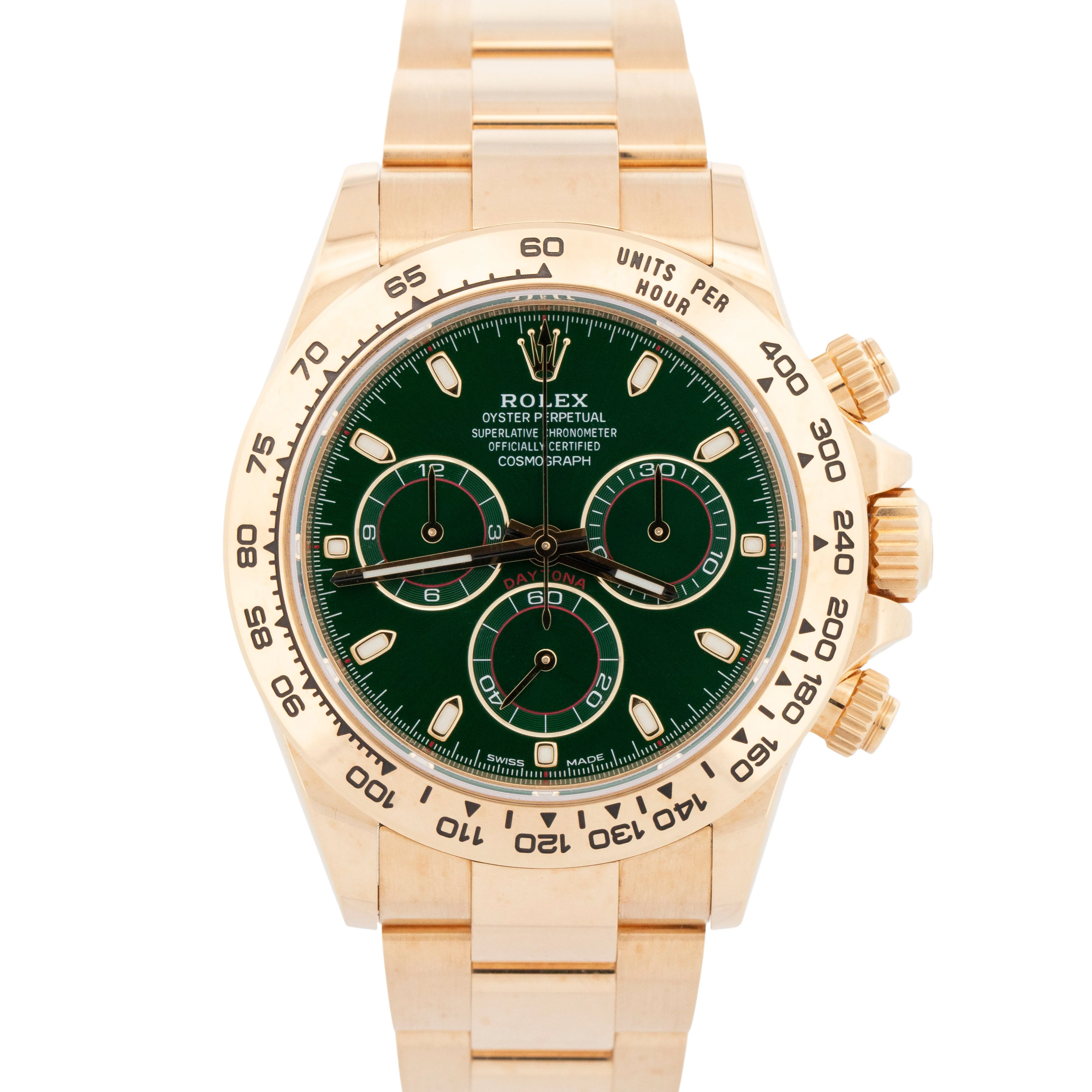 2022 PAPERS Rolex Daytona Cosmograph GREEN 40mm 18K Yellow Gold Watch 116508 BOX