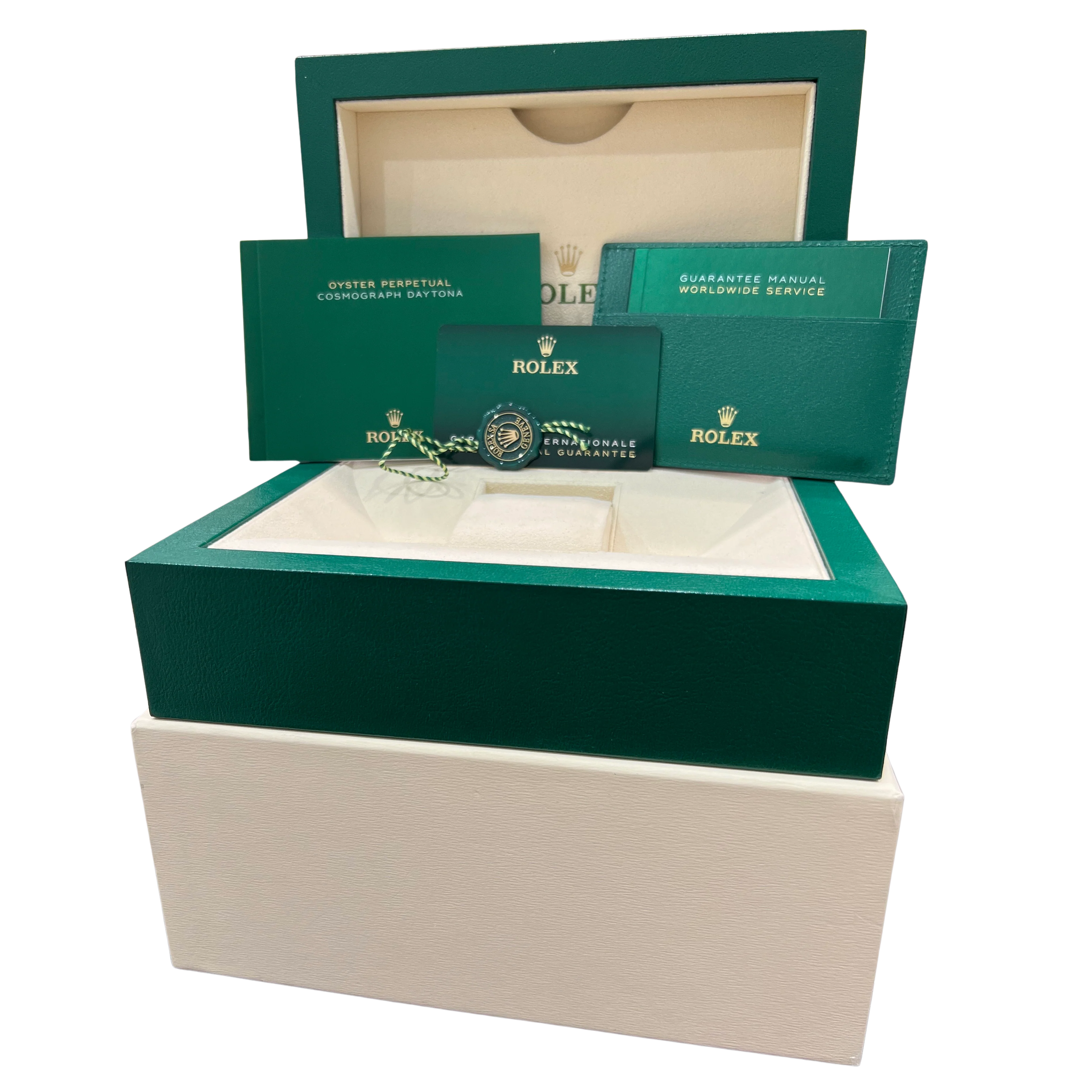 2022 PAPERS Rolex Daytona Cosmograph GREEN 40mm 18K Yellow Gold Watch 116508 BOX - Image 2