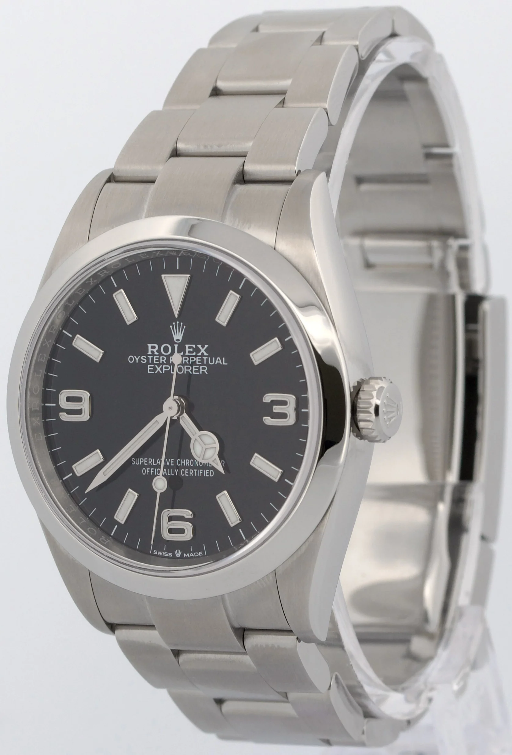2022 PAPERS Rolex Explorer I BLACK 36mm Stainless Steel 3-6-9 Watch 124270 BOX - Image 3