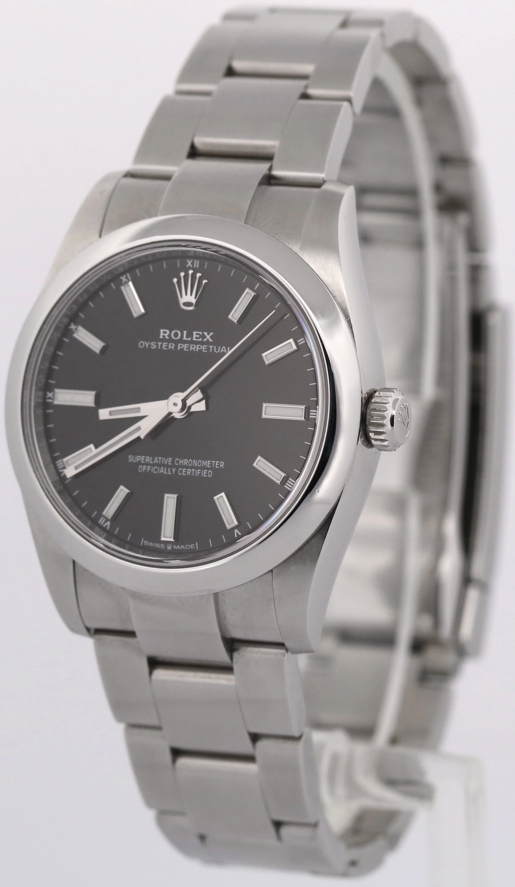 2022 PAPERS Rolex Oyster Perpetual BLACK Steel 34mm Oyster Watch 124200 BOX - Image 3