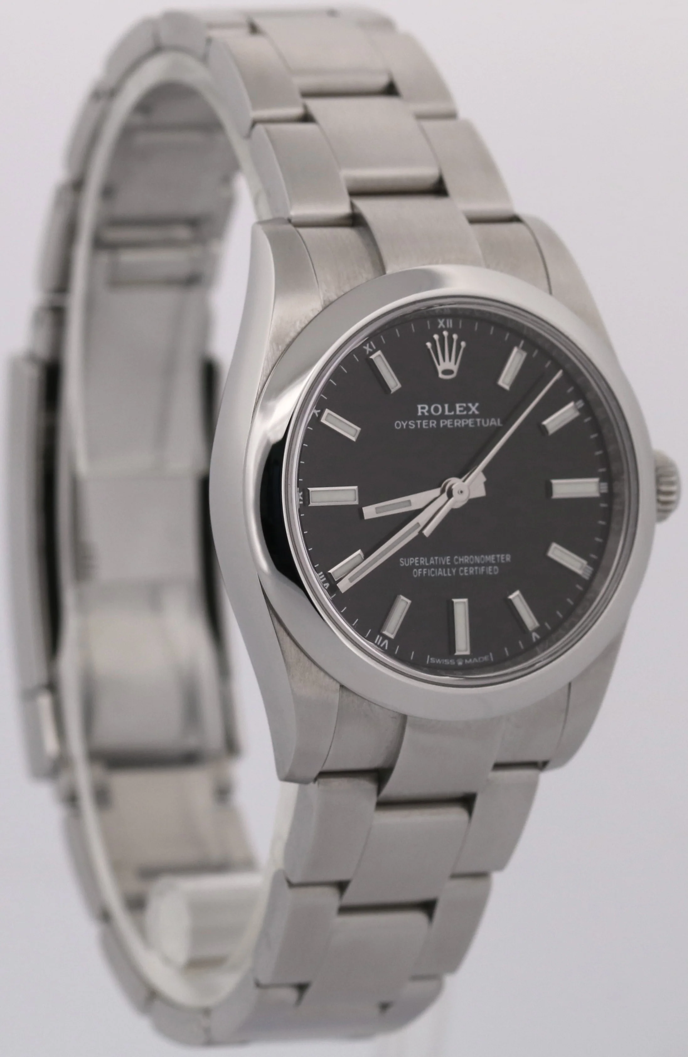 2022 PAPERS Rolex Oyster Perpetual BLACK Steel 34mm Oyster Watch 124200 BOX - Image 4