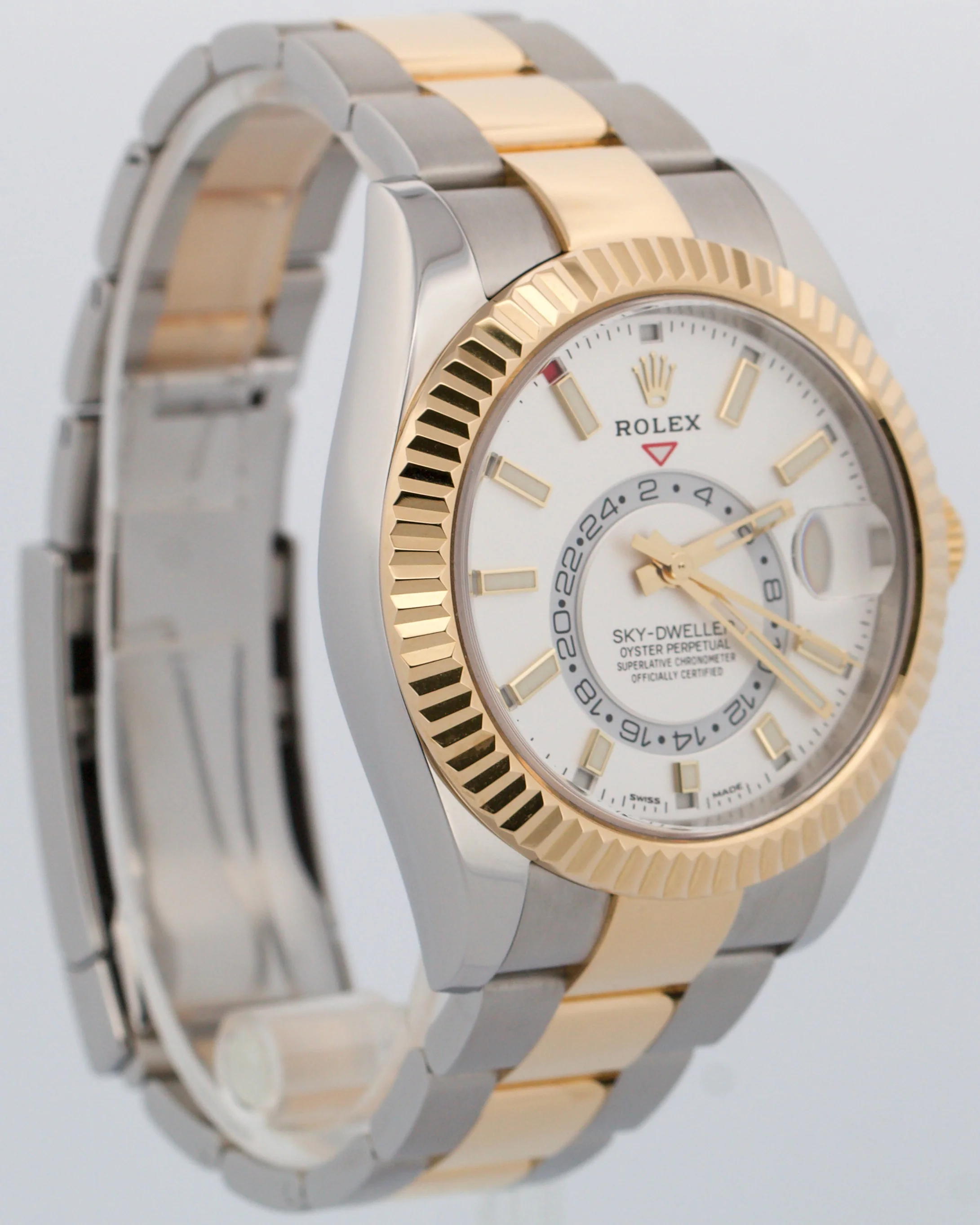 2022 PAPERS Rolex Sky-Dweller WHITE 18K Gold Stainless OYSTER 42mm 326933 BOX - Image 3