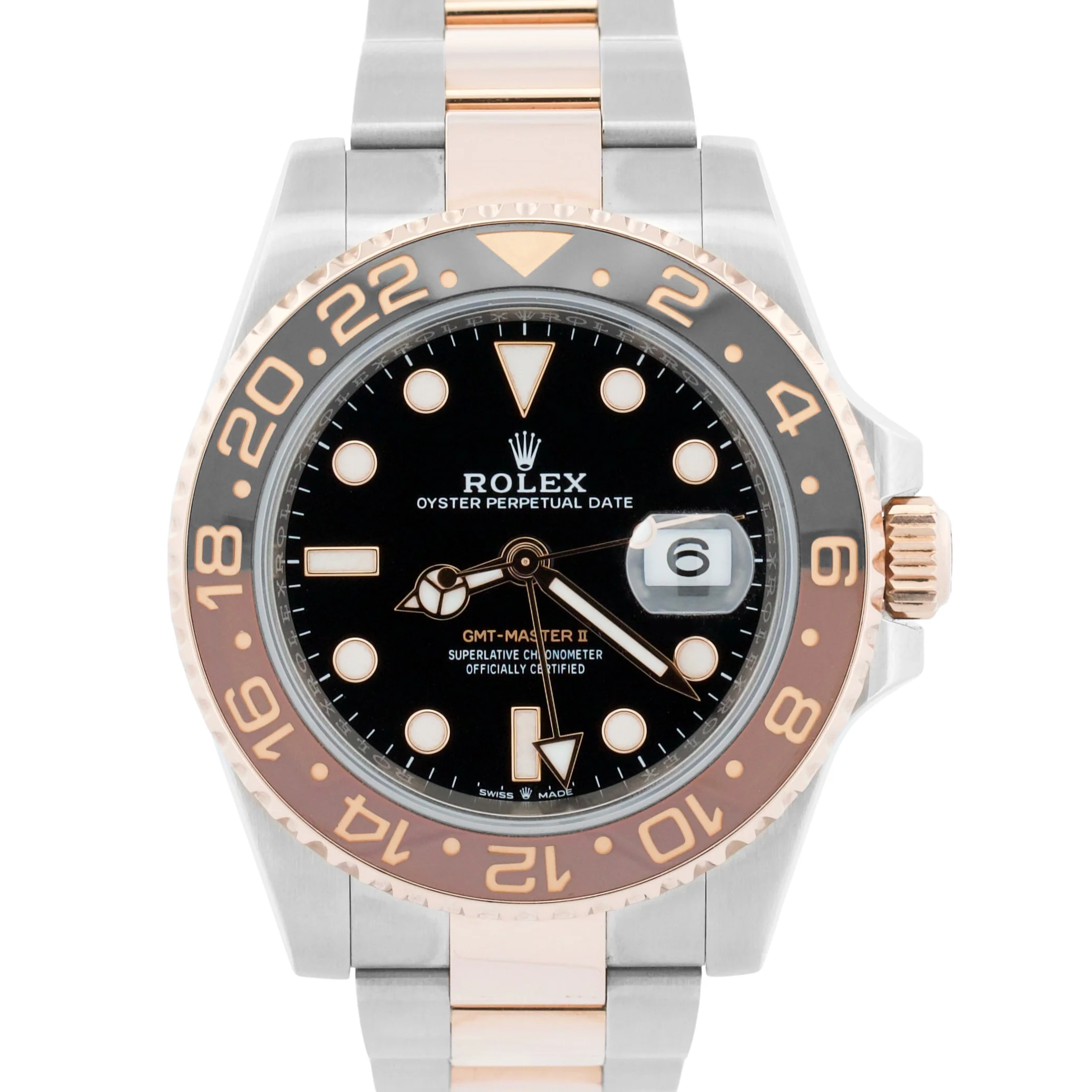 2022 Rolex GMT-Master II ROOT BEER Brown Black 18K Rose Gold 40mm 126711 CHNR
