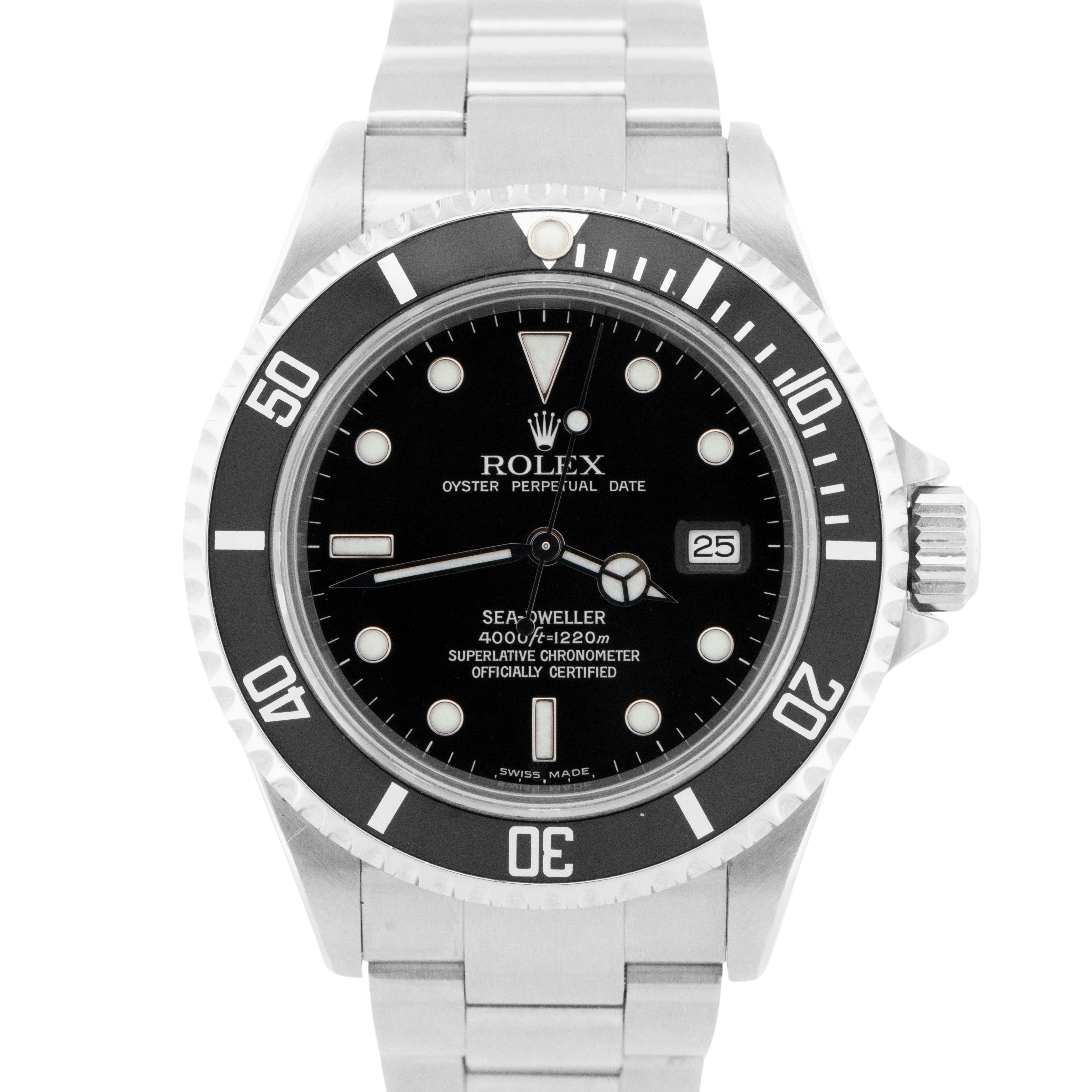 2022 RSC PAPERS Rolex Sea-Dweller 40mm BLACK Steel NO-HOLES Date Watch 16600 BOX