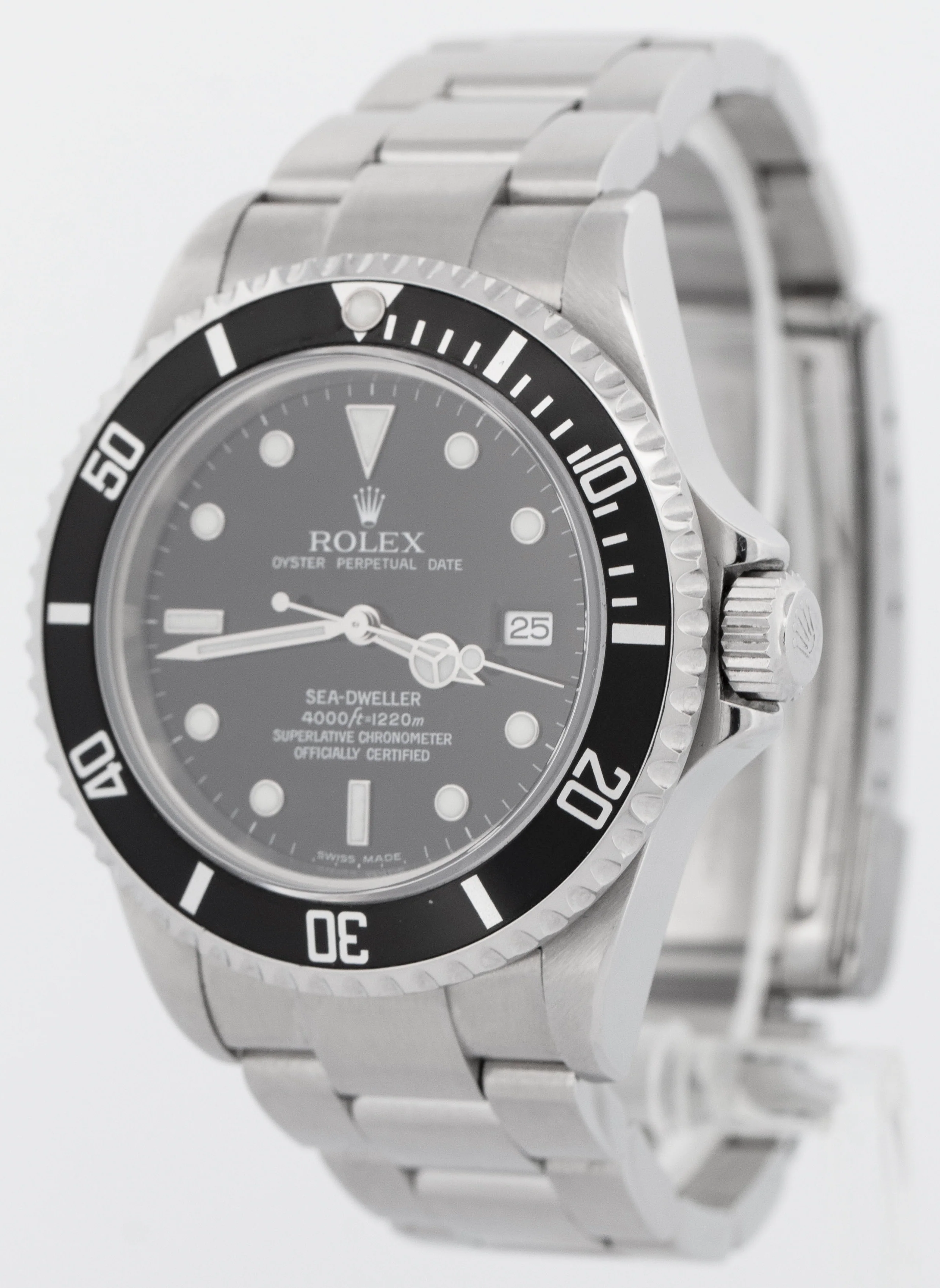 2022 RSC PAPERS Rolex Sea-Dweller 40mm BLACK Steel NO-HOLES Date Watch 16600 BOX - Image 3
