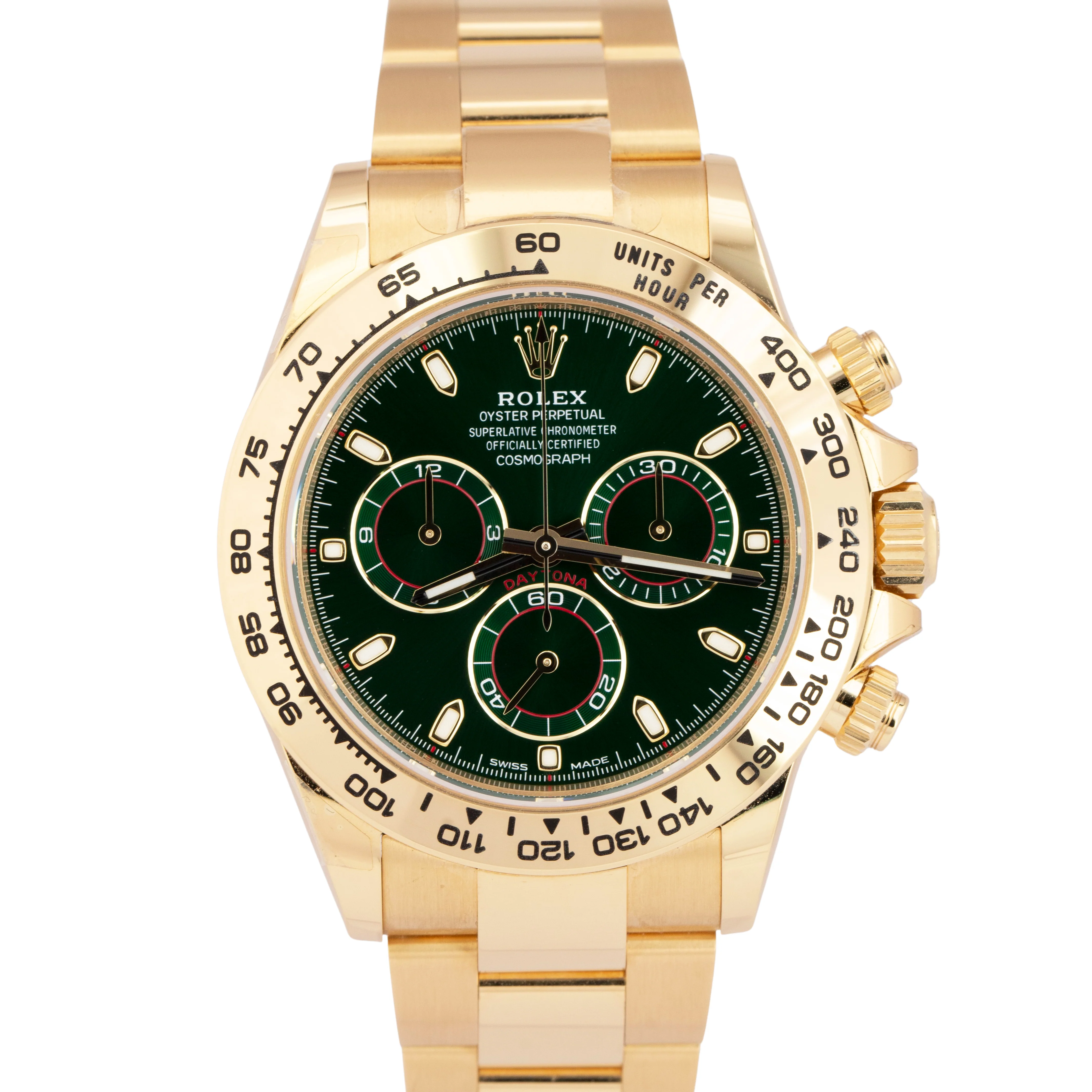 2023 NEW PAPERS Rolex Daytona Cosmograph GREEN 40mm 18K Yellow Watch 116508 BOX