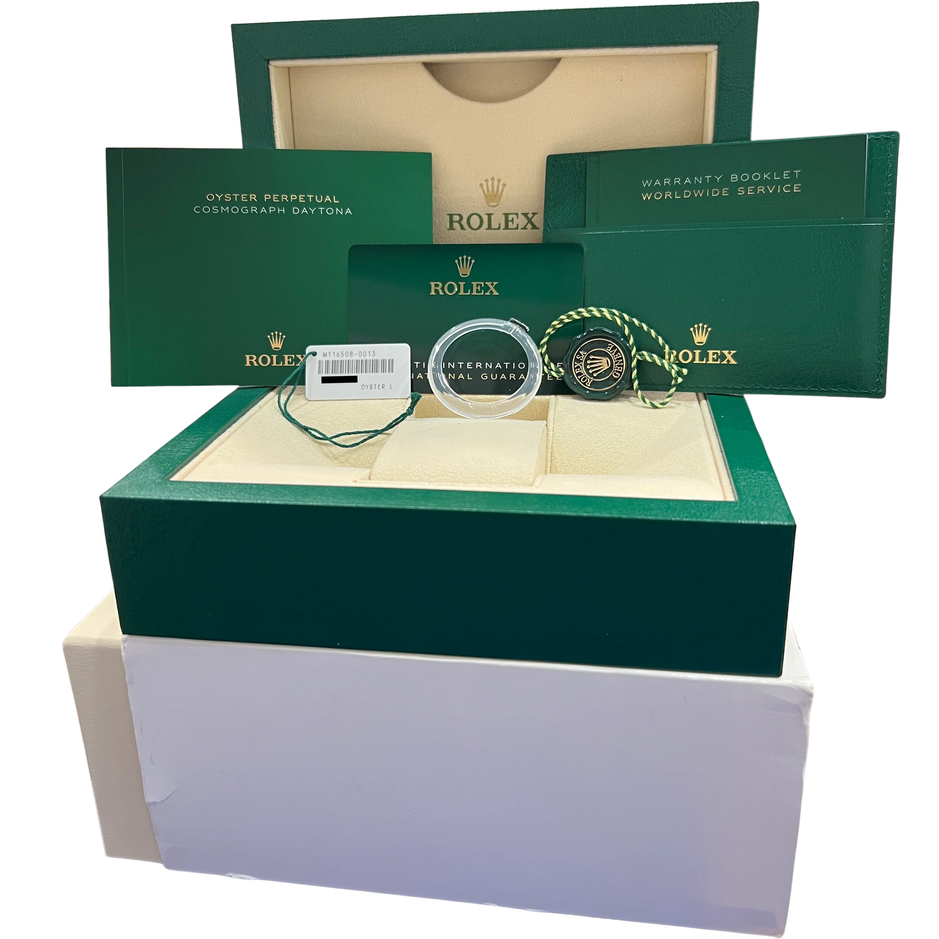 2023 NEW PAPERS Rolex Daytona Cosmograph GREEN 40mm 18K Yellow Watch 116508 BOX - Image 2