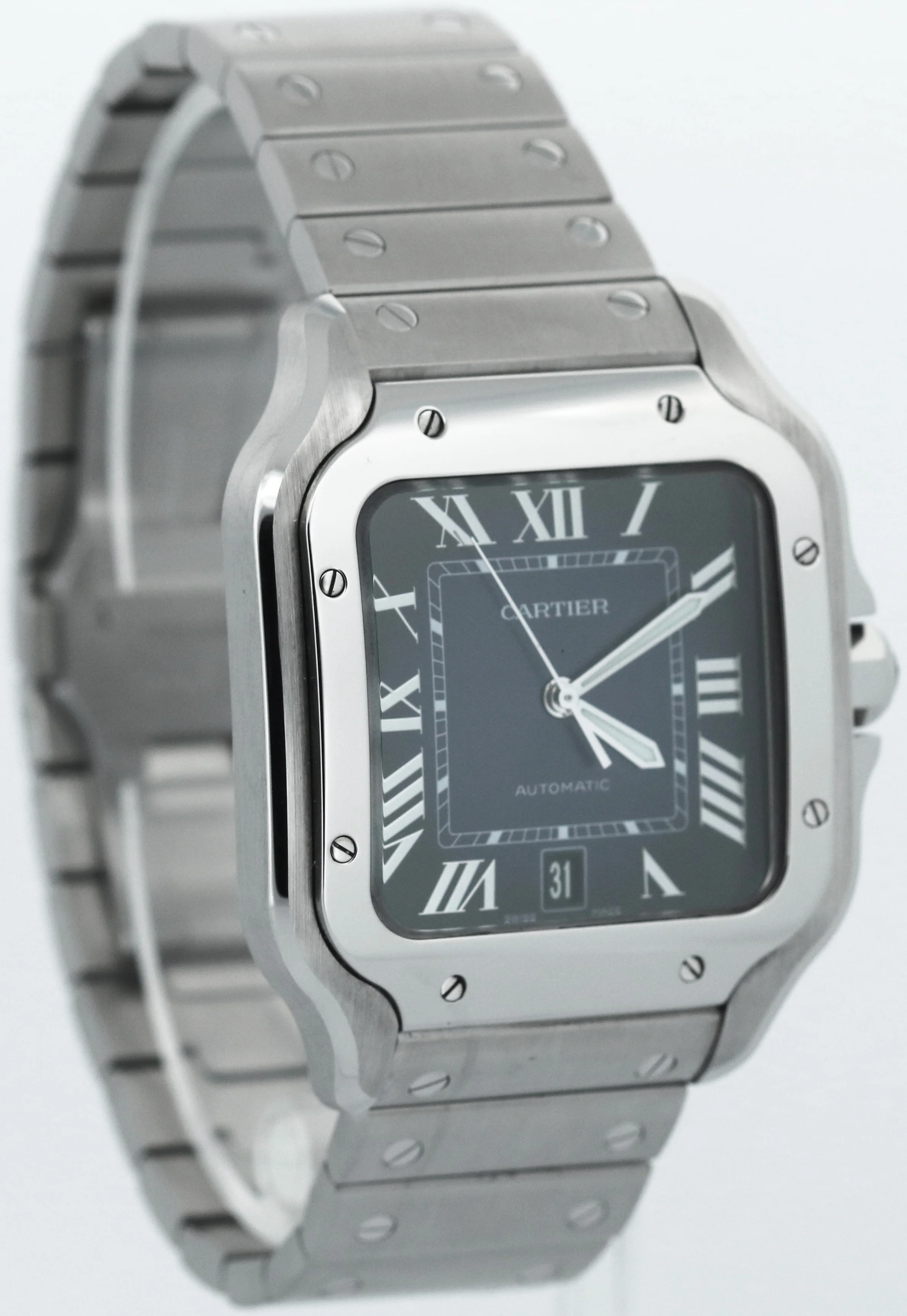 2023 PAPERS Cartier Santos 39.8mm BLUE 4072 WSSA0030 Stainless Steel Watch BOX - Image 4