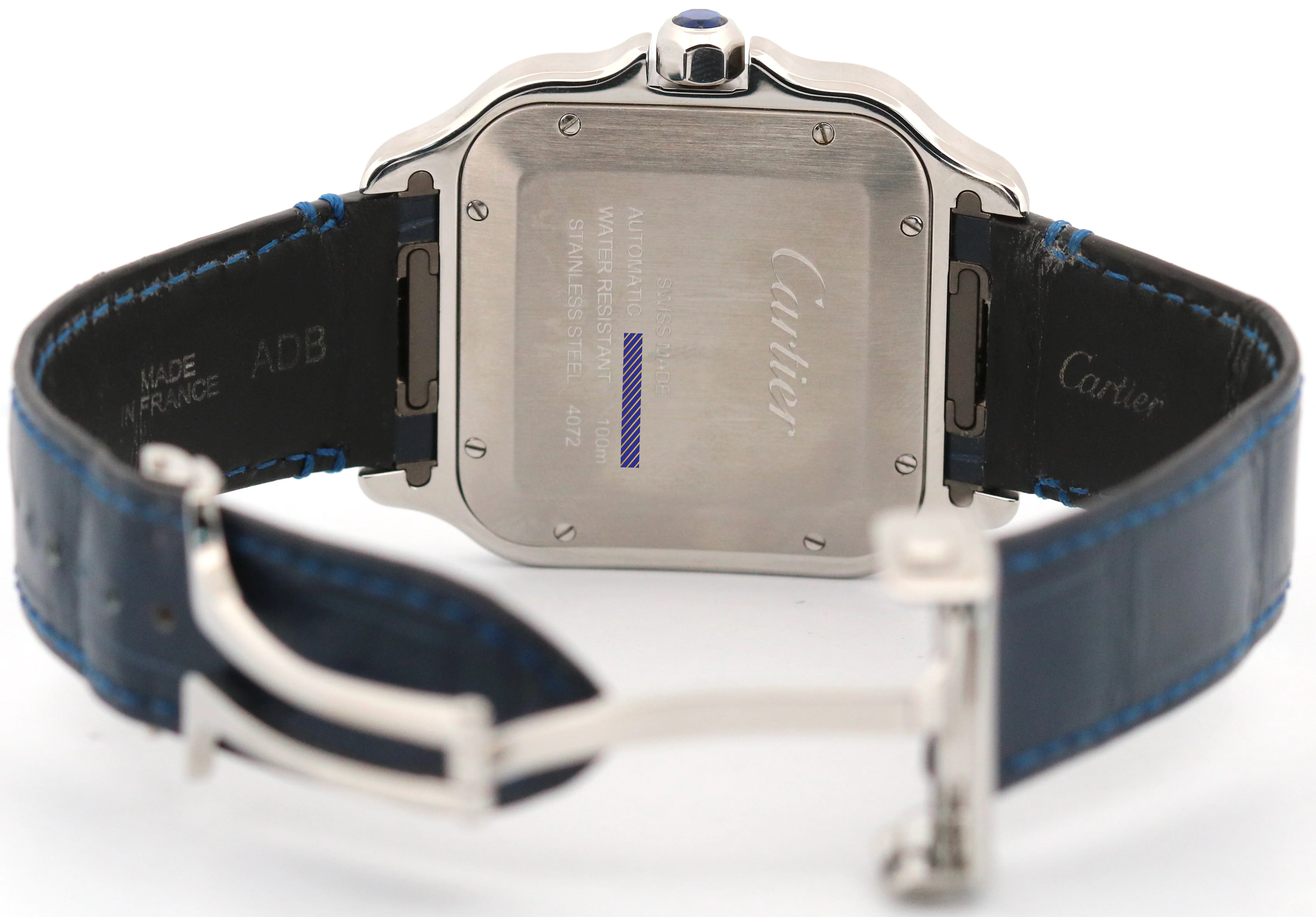 2023 PAPERS Cartier Santos 39.8mm Two-Tone 18K Steel Leather 4072 W2SA0009 BOX - Image 7