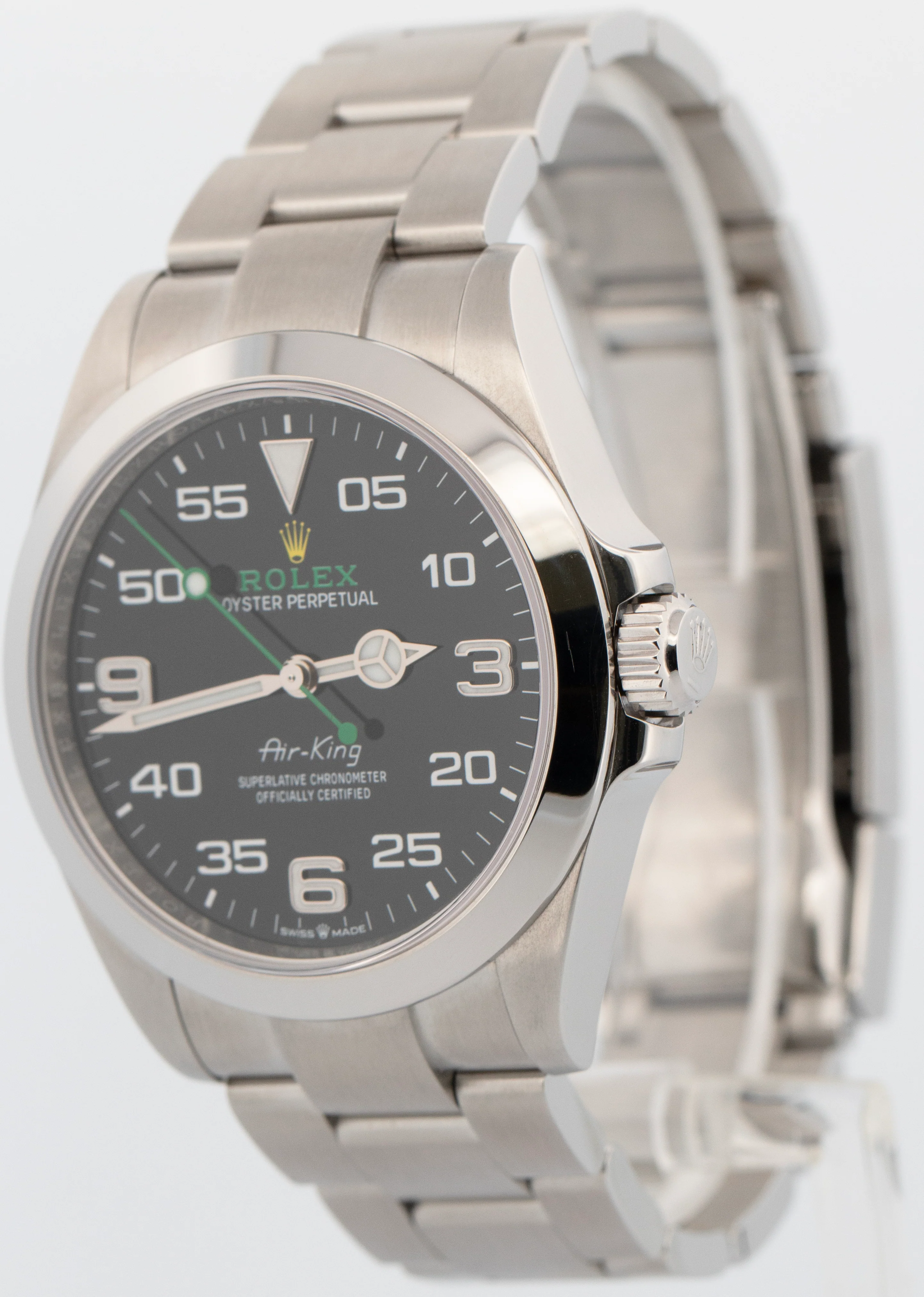 2023 PAPERS Rolex Air-King 40mm Green BLACK Stainless Steel Watch 126900 BOX - Image 3