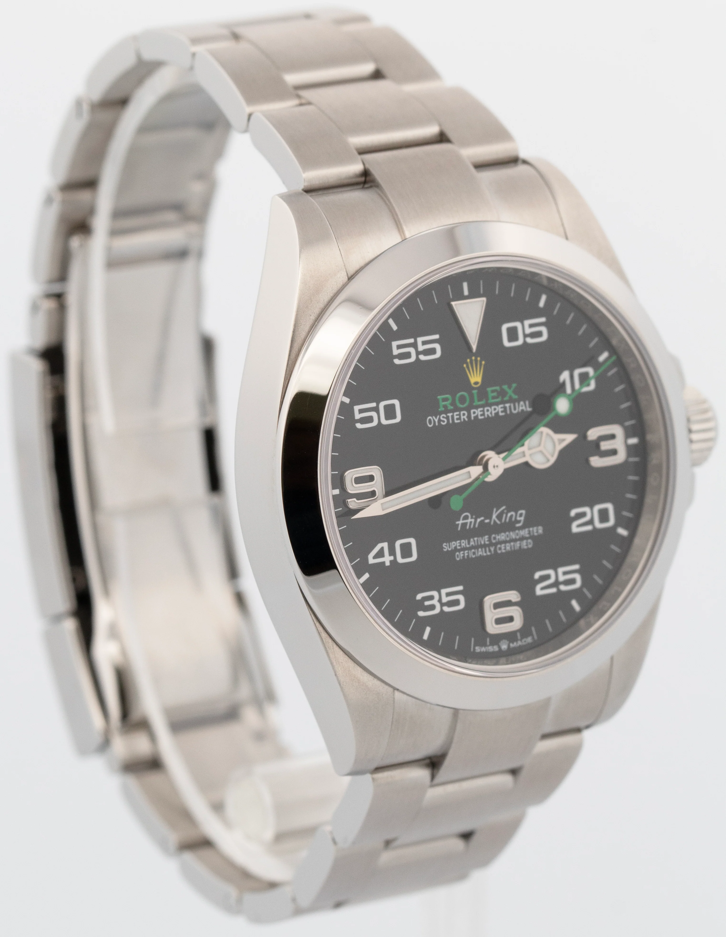 2023 PAPERS Rolex Air-King 40mm Green BLACK Stainless Steel Watch 126900 BOX - Image 5