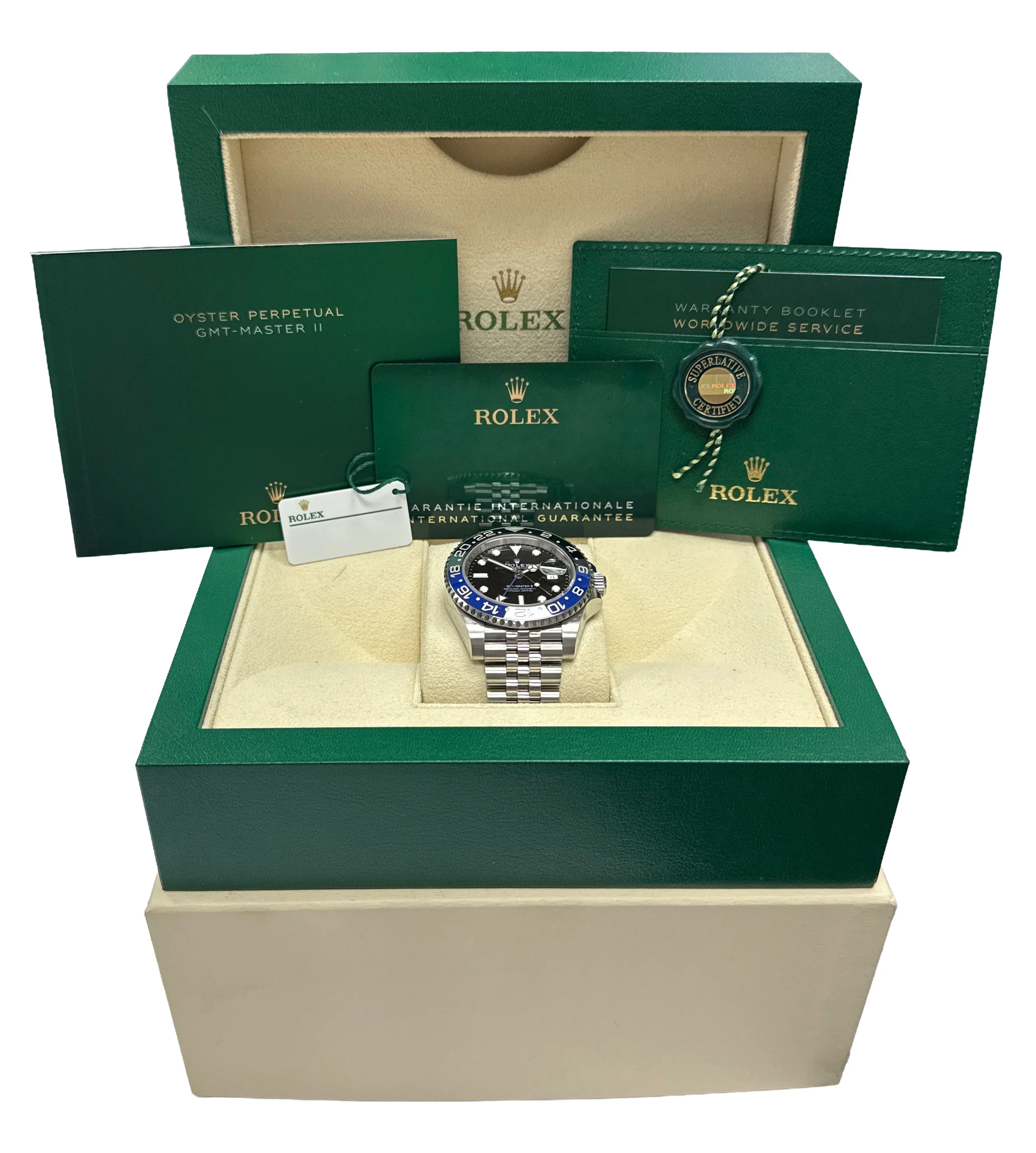 2023 PAPERS Rolex GMT-Master II BATGIRL Blue Black JUBILEE 40mm 126710 BLNR BOX - Image 2