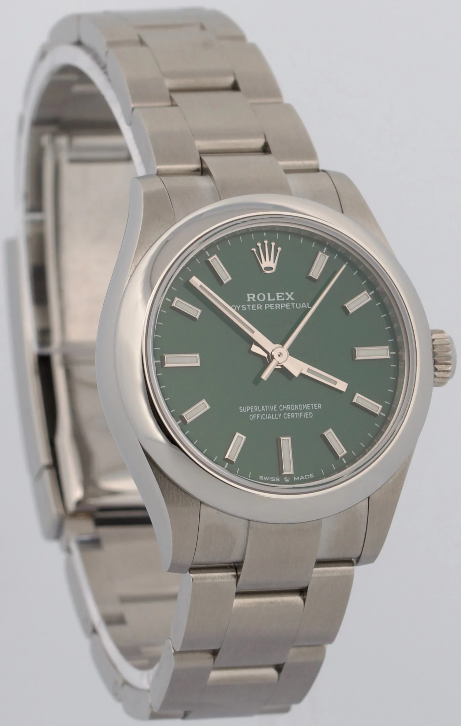 2023 PAPERS Rolex Oyster Perpetual GREEN Smooth Steel OYSTER 31mm 277200 BOX - Image 4