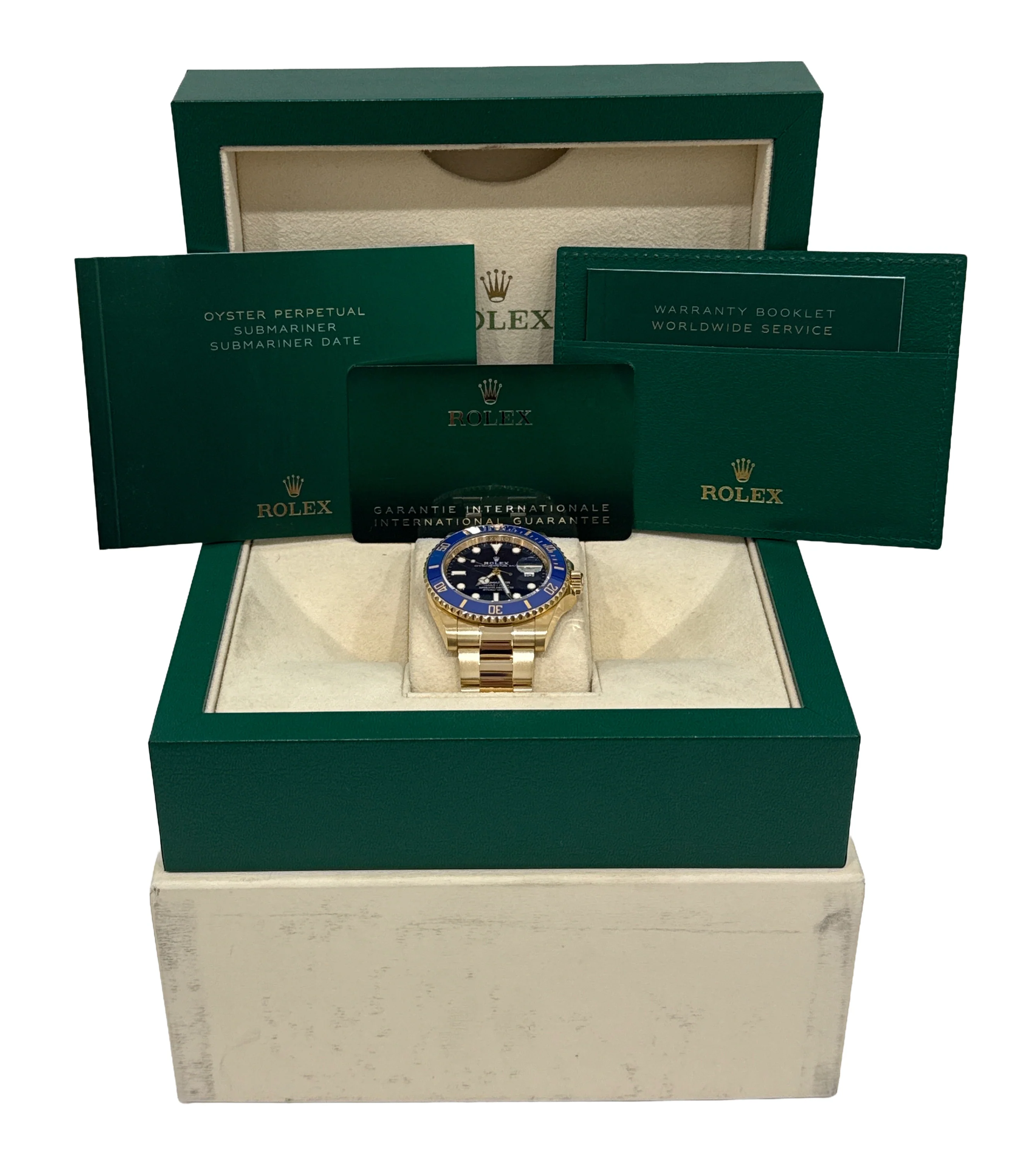2023 PAPERS Rolex Submariner Date 41mm BLUE 18K Yellow Gold Watch 126618 LB BOX - Image 2