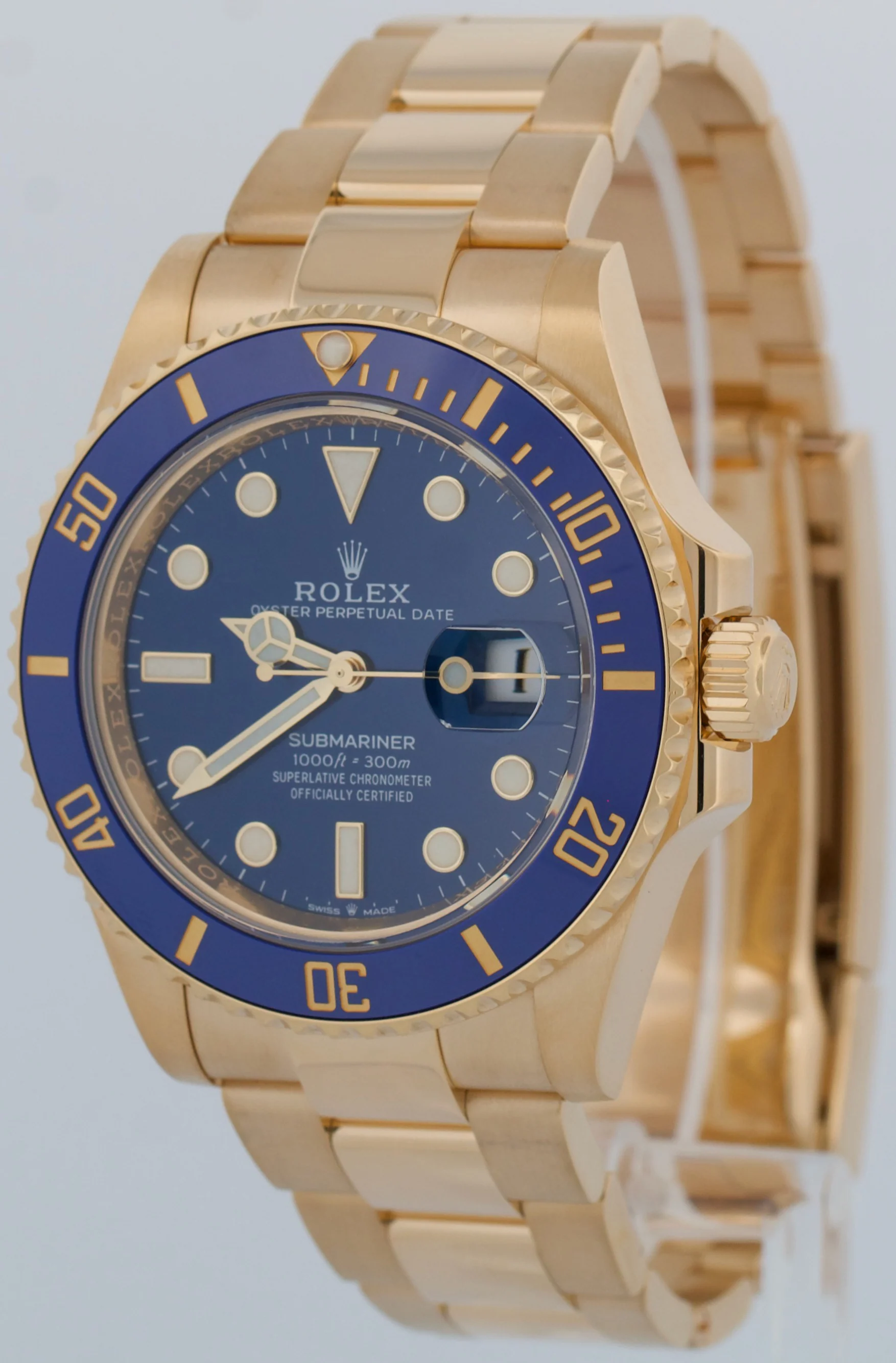 2023 PAPERS Rolex Submariner Date 41mm BLUE 18K Yellow Gold Watch 126618 LB BOX - Image 3