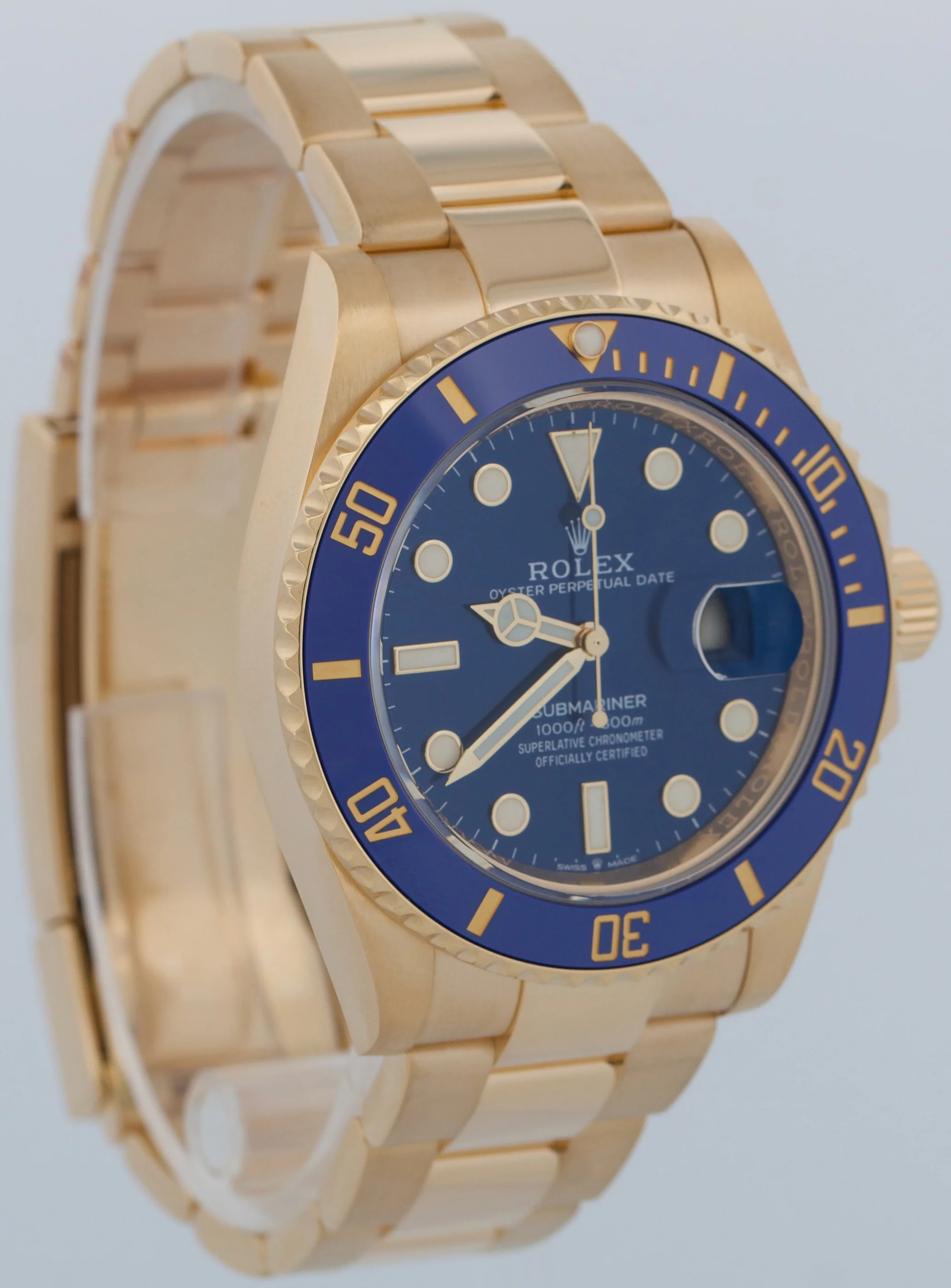 2023 PAPERS Rolex Submariner Date 41mm BLUE 18K Yellow Gold Watch 126618 LB BOX - Image 4