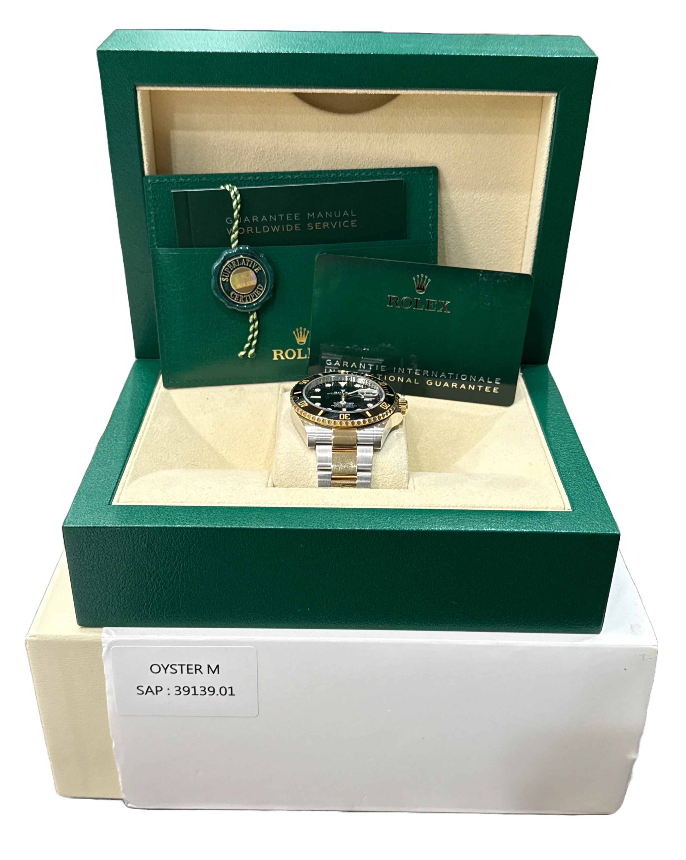 2023 PAPERS Rolex Submariner Date 41mm Ceramic BLACK Two-Tone 18K 126613 LN BOX - Image 2
