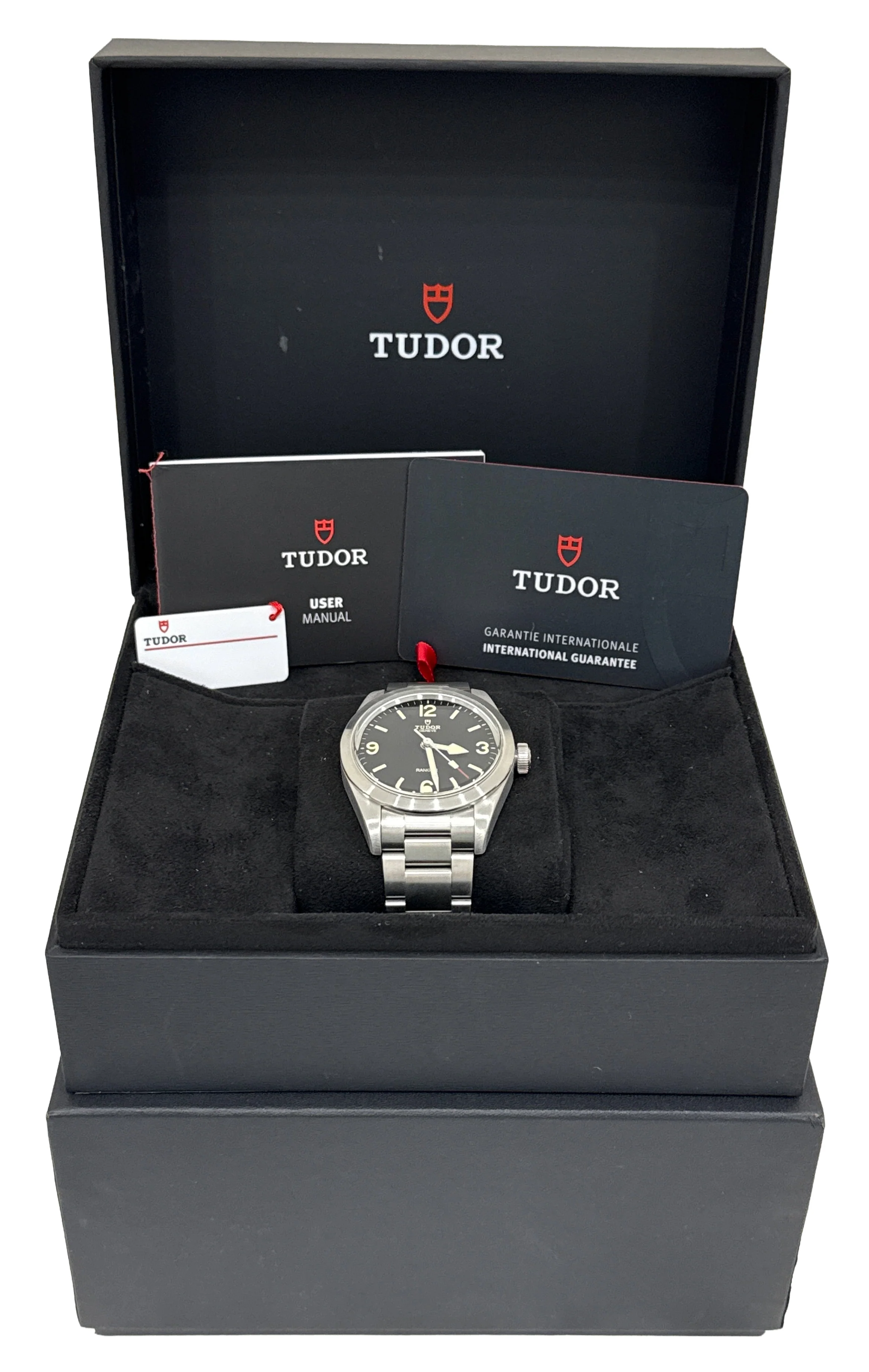 2023 PAPERS Tudor Ranger 39mm BLACK Arabic Stainless Automatic Watch 79950 BOX - Image 2