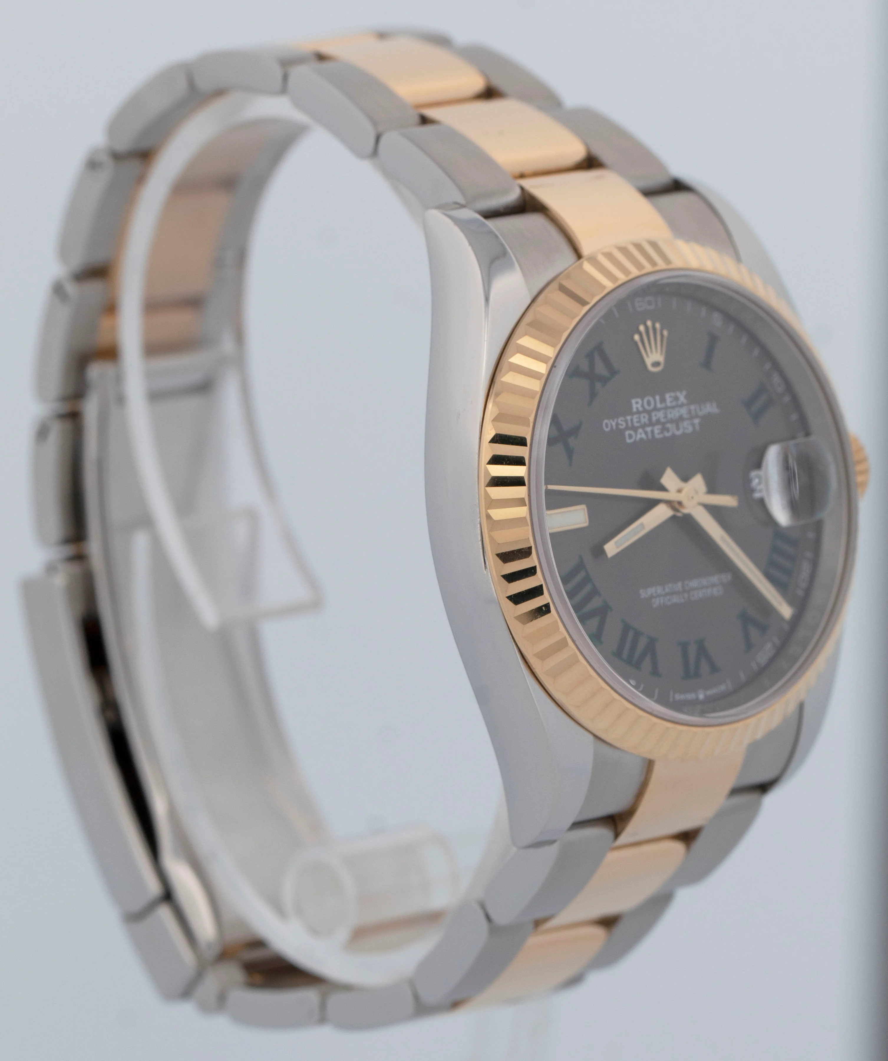 2023 Rolex DateJust WIMBLEDON Fluted 36mm 18K Yellow Gold Oyster Watch 126233 - Image 4