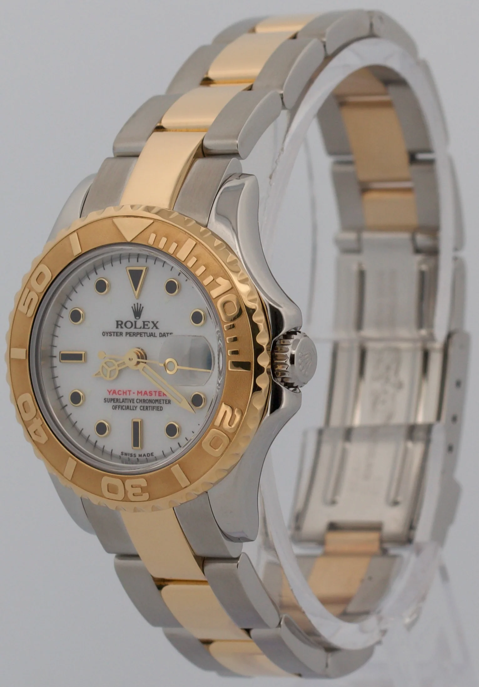2023 RSC Ladies Rolex Yacht-Master WHITE 18K Yellow Gold Steel 29mm 169623 Watch - Image 3
