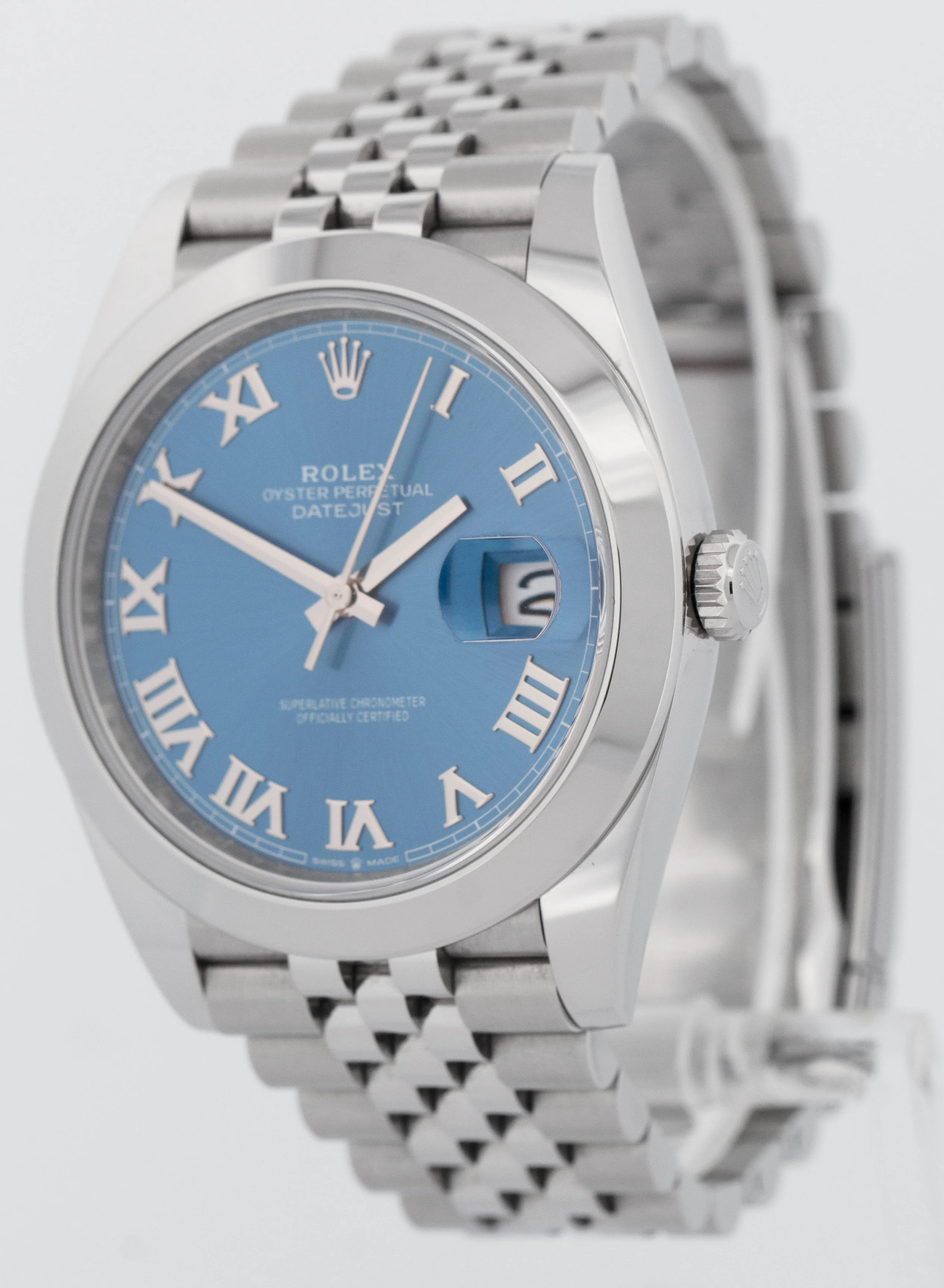 2024 NEW PAPERS Rolex DateJust 41 AZZURRO BLUE Steel JUBILEE 41mm 126300 BOX - Image 4