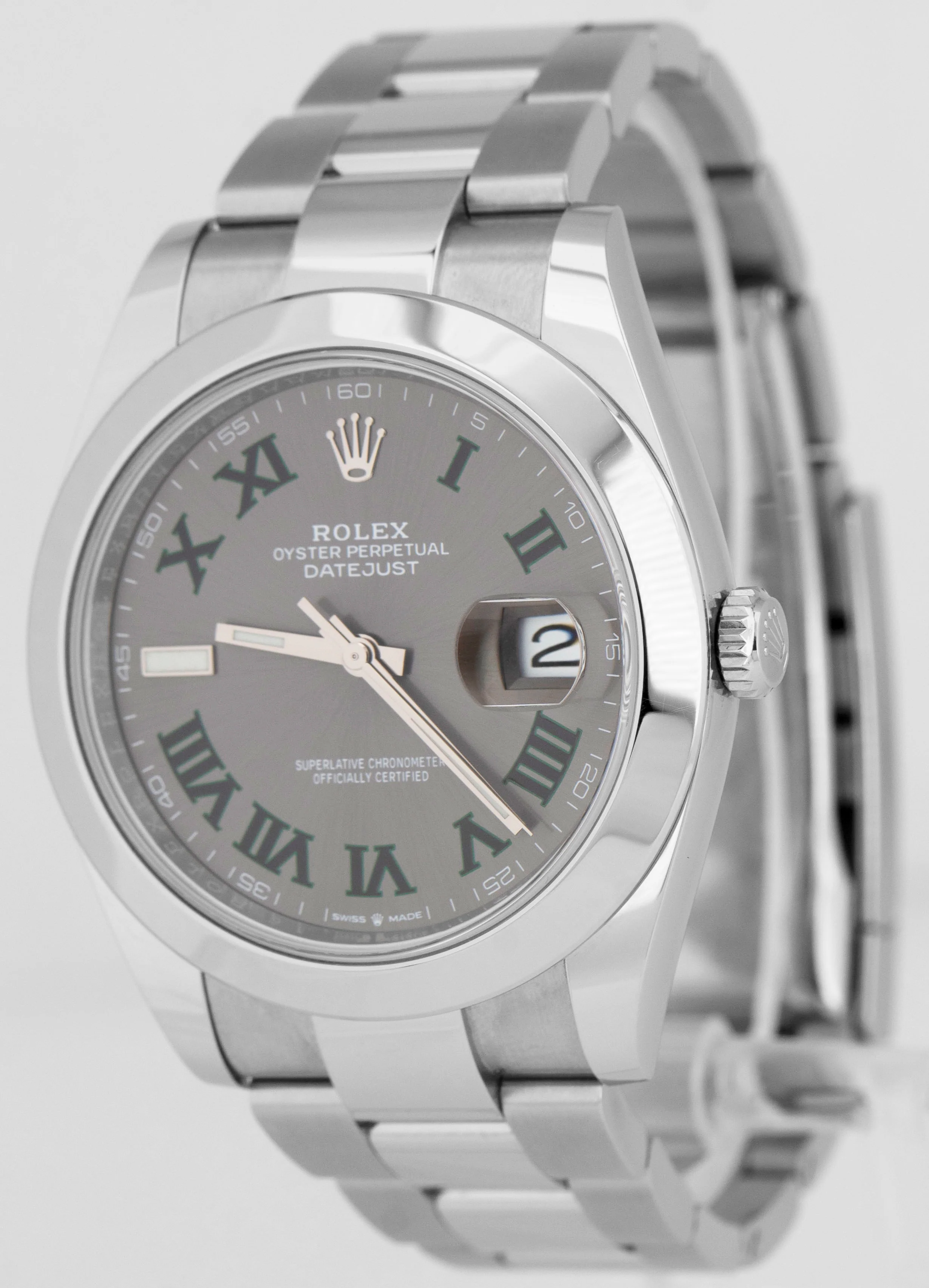 2024 NEW PAPERS Rolex DateJust WIMBLEDON Stainless Steel 41mm Watch 126300 BOX - Image 4