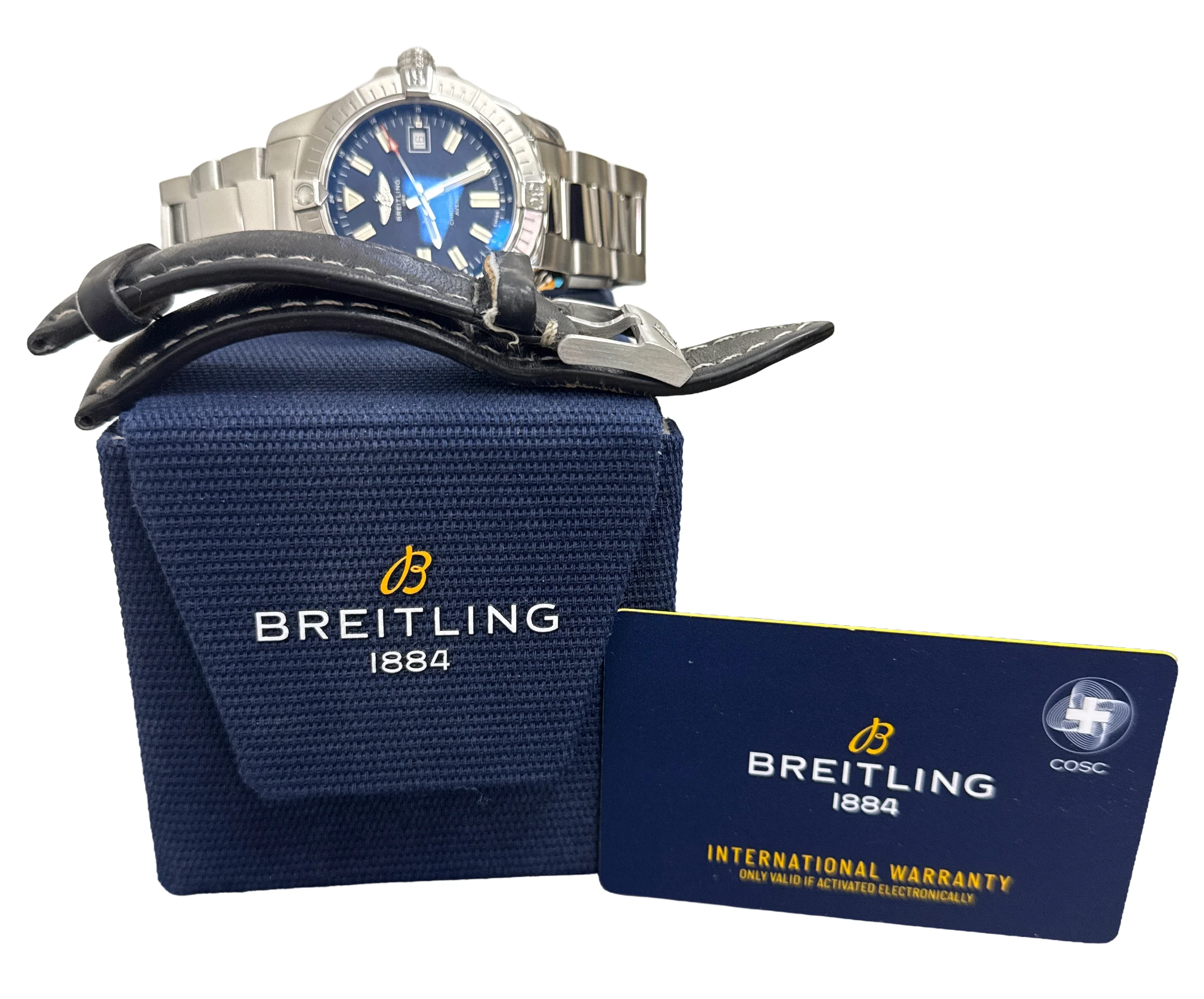 2024 PAPERS Breitling Avenger 43 BLUE Stainless Steel 43mm Watch A17318 BOX - Image 2