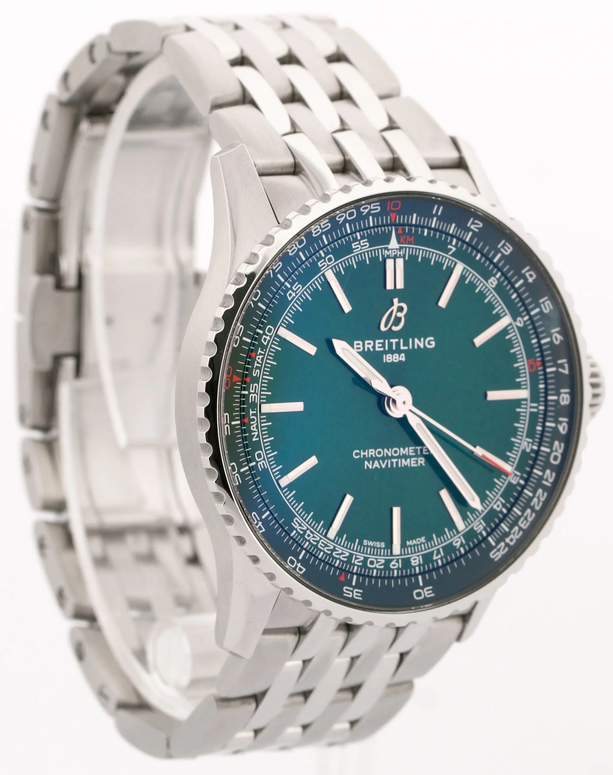 2024 PAPERS Breitling Navitimer 41 Steel GREEN Stainless Steel 41mm A17329 BOX - Image 4