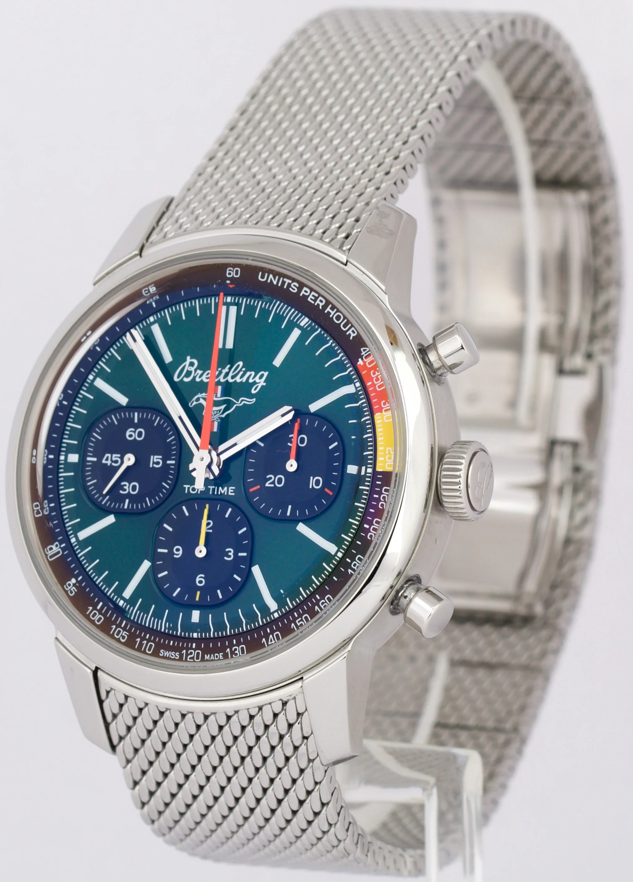 2024 PAPERS Breitling Top Time B01 MUSTANG Green Chronograph 41mm AB0176 BOX - Image 3