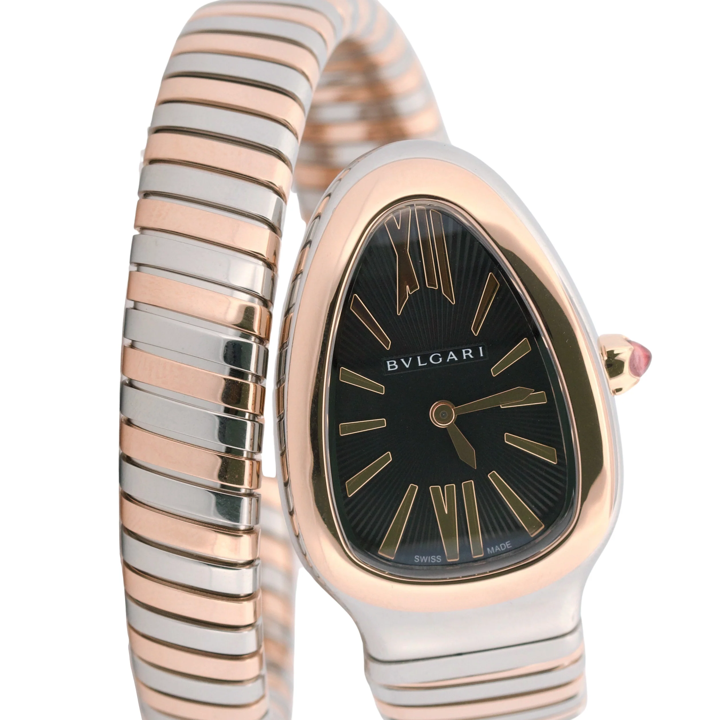 2024 PAPERS BVLGARI Bulgari Serpenti Tubogas 35mm 18K Rose Gold Steel 102123 BOX