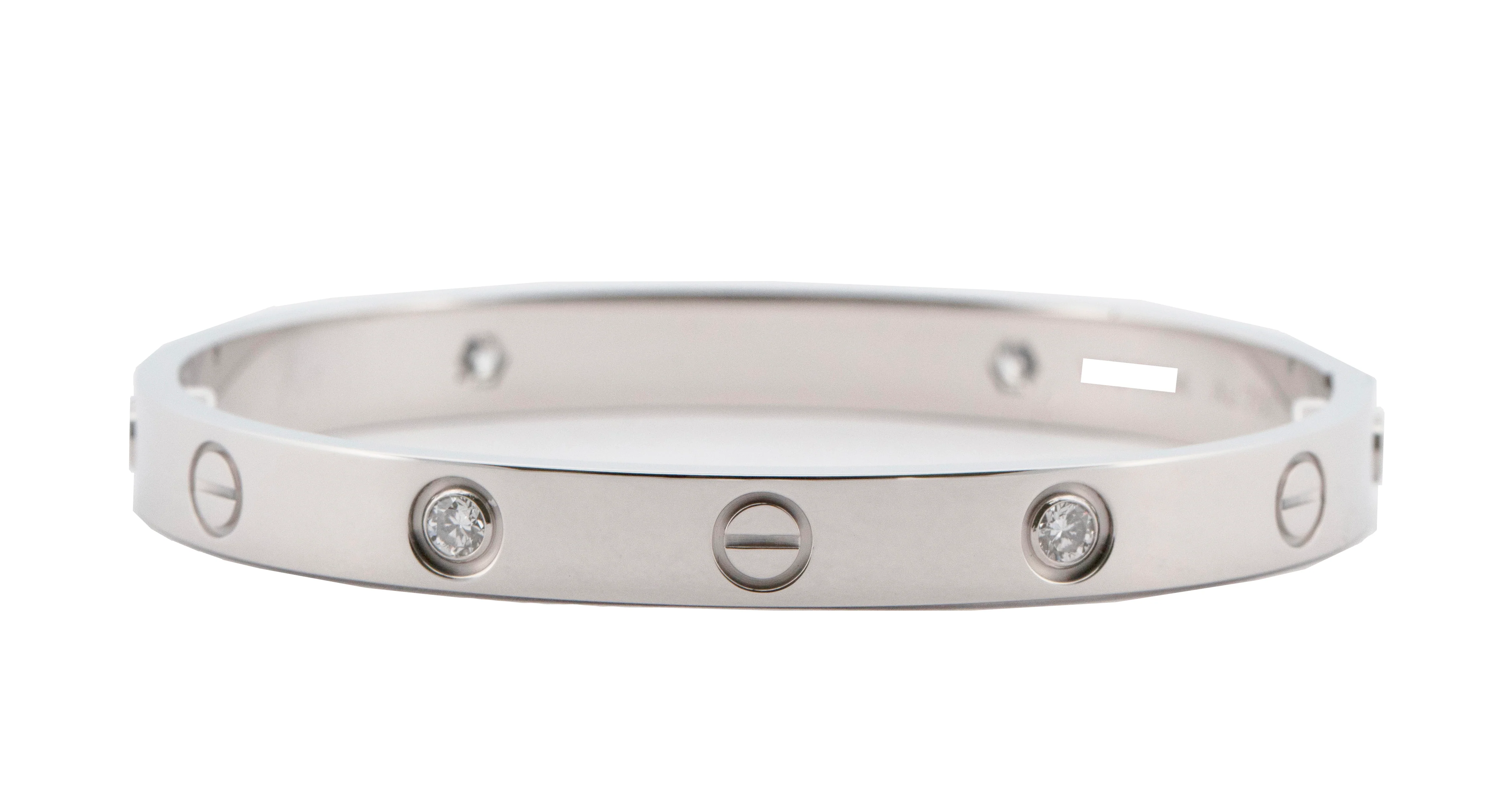 2024 PAPERS Cartier LOVE Bracelet Size 16 4 DIAMOND Solid 18K WHITE Gold AU 750 - Image 3