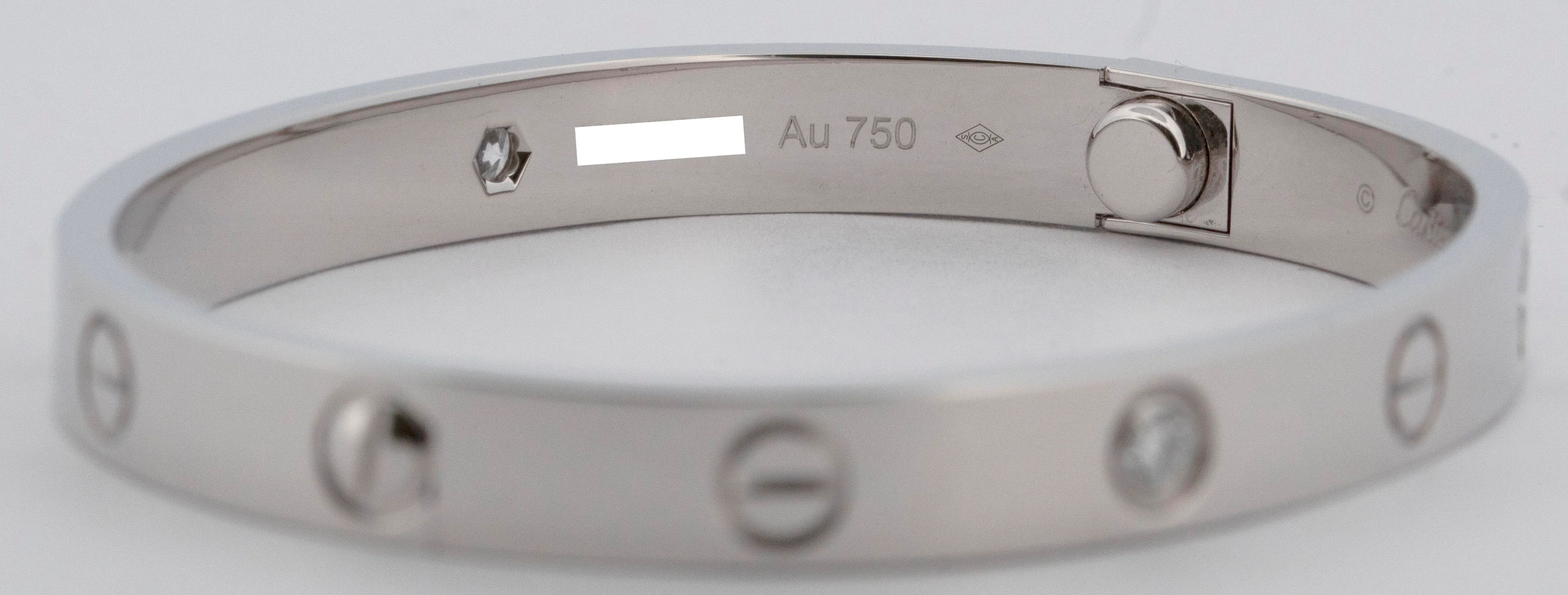 2024 PAPERS Cartier LOVE Bracelet Size 16 4 DIAMOND Solid 18K WHITE Gold AU 750 - Image 4