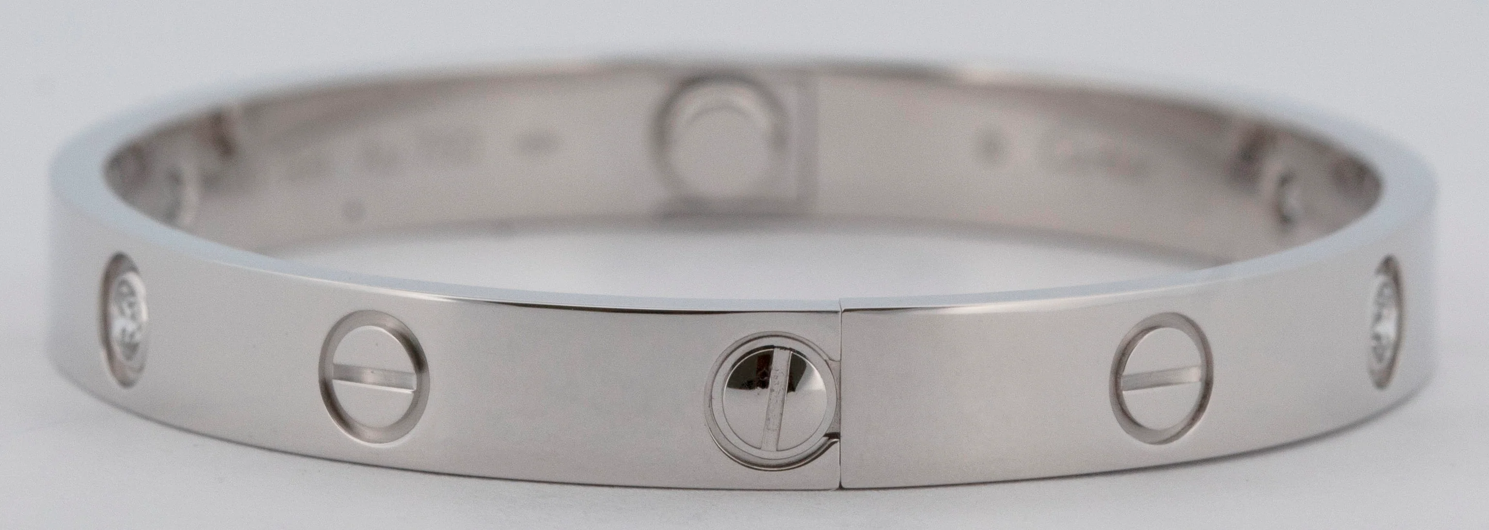 2024 PAPERS Cartier LOVE Bracelet Size 16 4 DIAMOND Solid 18K WHITE Gold AU 750 - Image 5