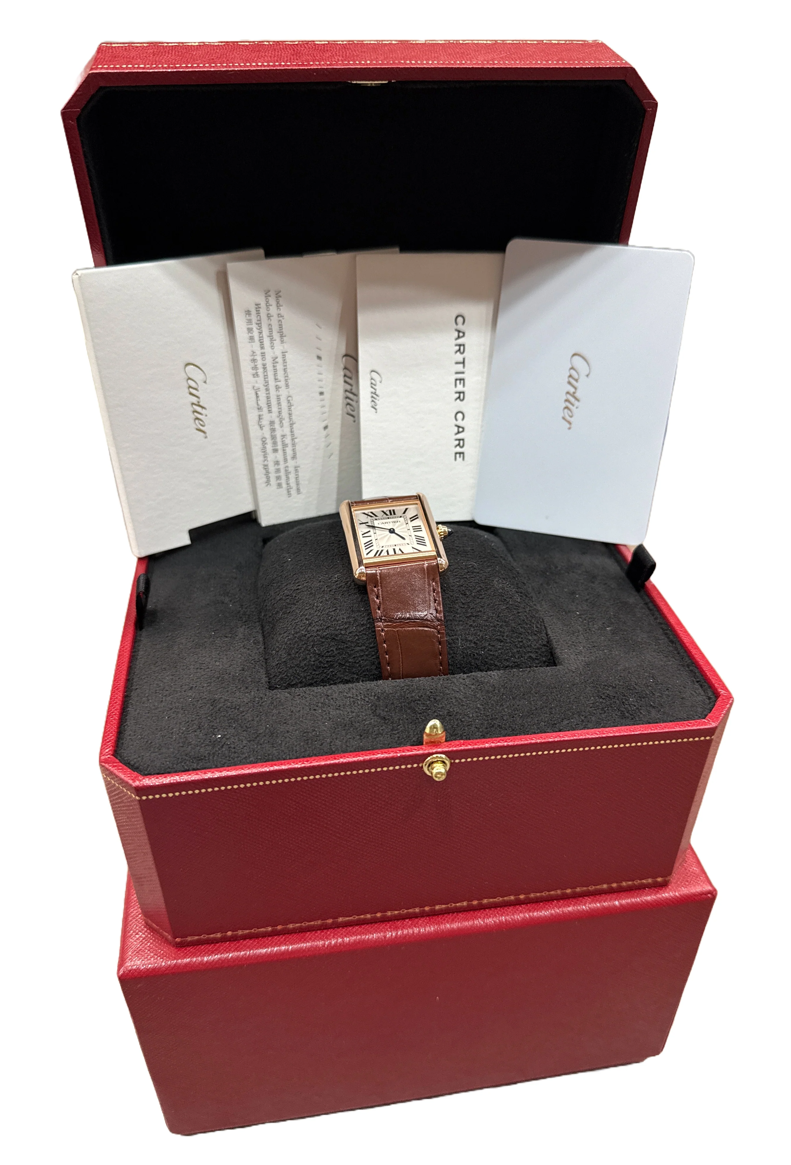 2024 PAPERS Cartier Tank Louis Large 18K ROSE GOLD 33mm WGTA0011 3816 BOX - Image 2