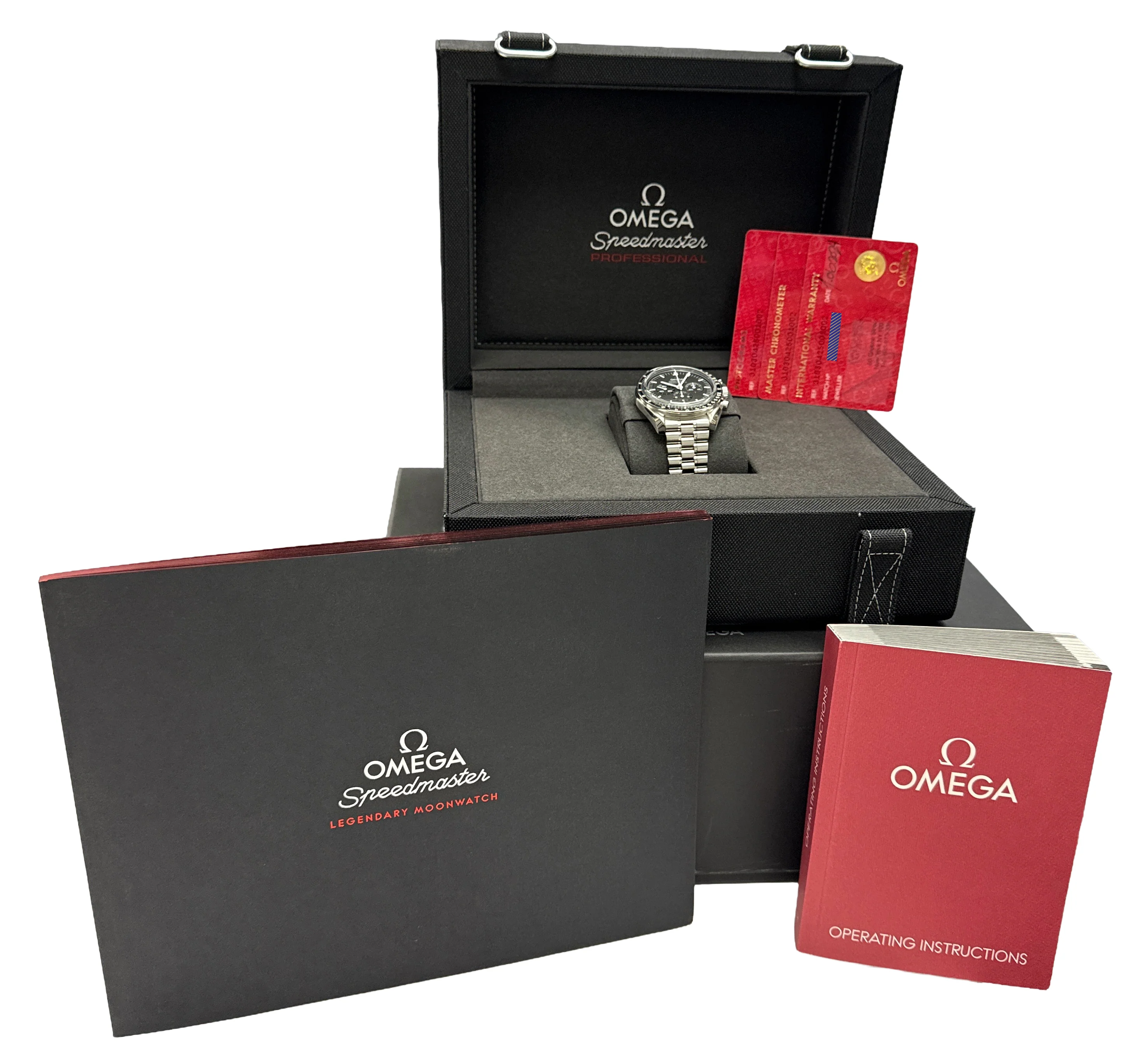 2024 PAPERS Omega Speedmaster Moonwatch 42mm Black Steel 310.30.42.50.01.001 BOX - Image 2