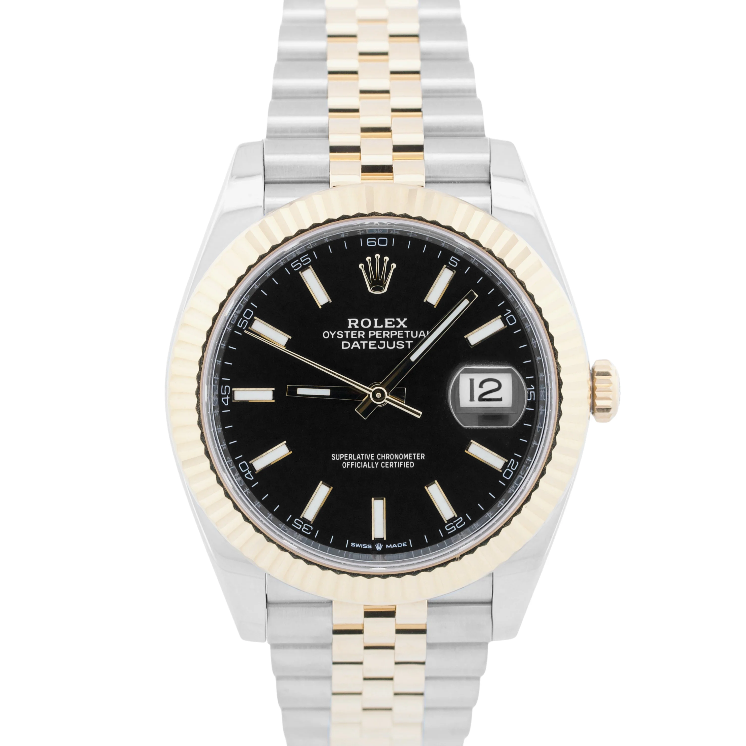 2024 PAPERS Rolex DateJust 41 BLACK 18K Gold Steel JUBILEE 41mm 126333 Watch BOX