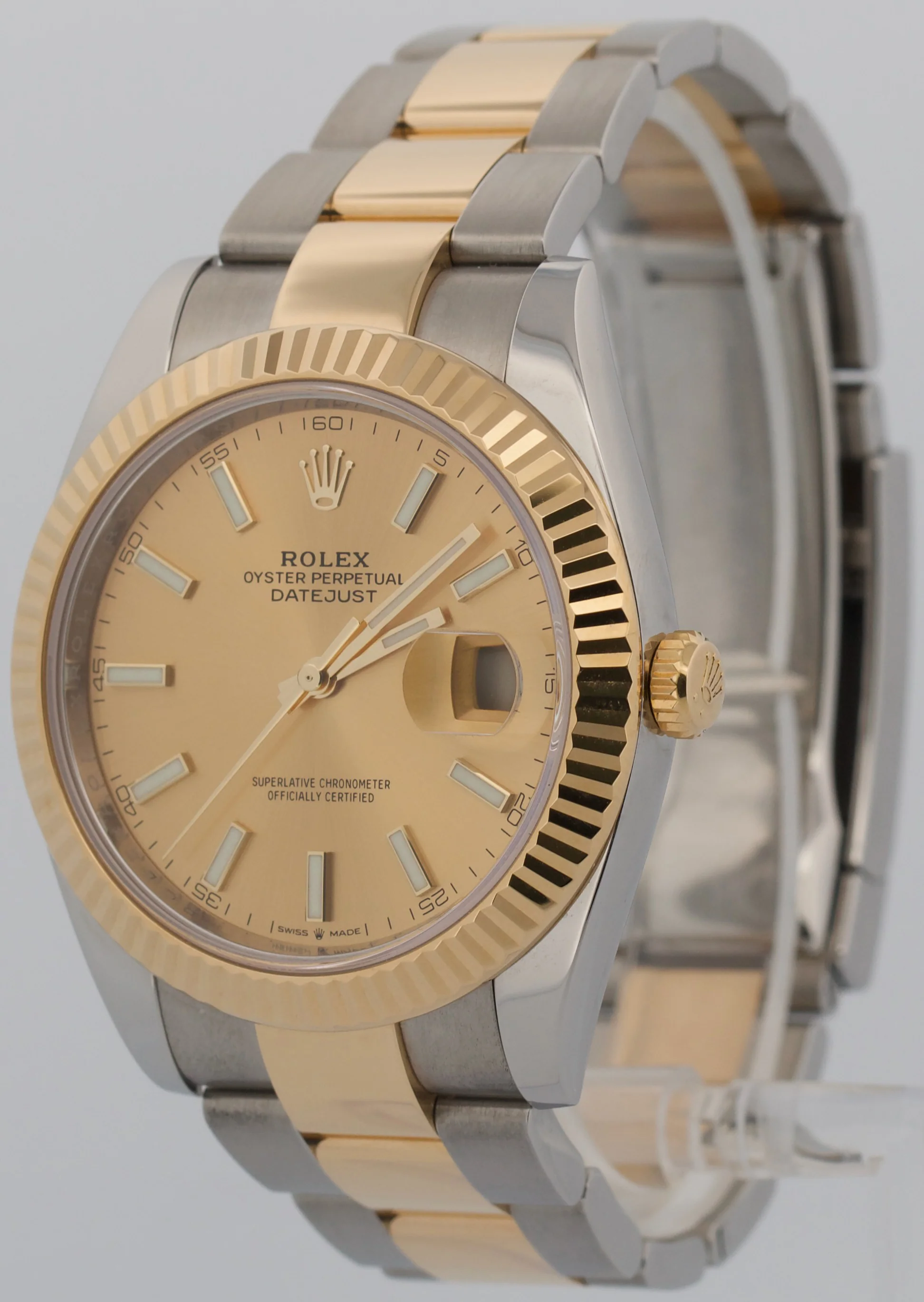 2024 PAPERS Rolex DateJust 41 CHAMPAGNE 18K Gold Steel OYSTER 41mm 126333 BOX - Image 3