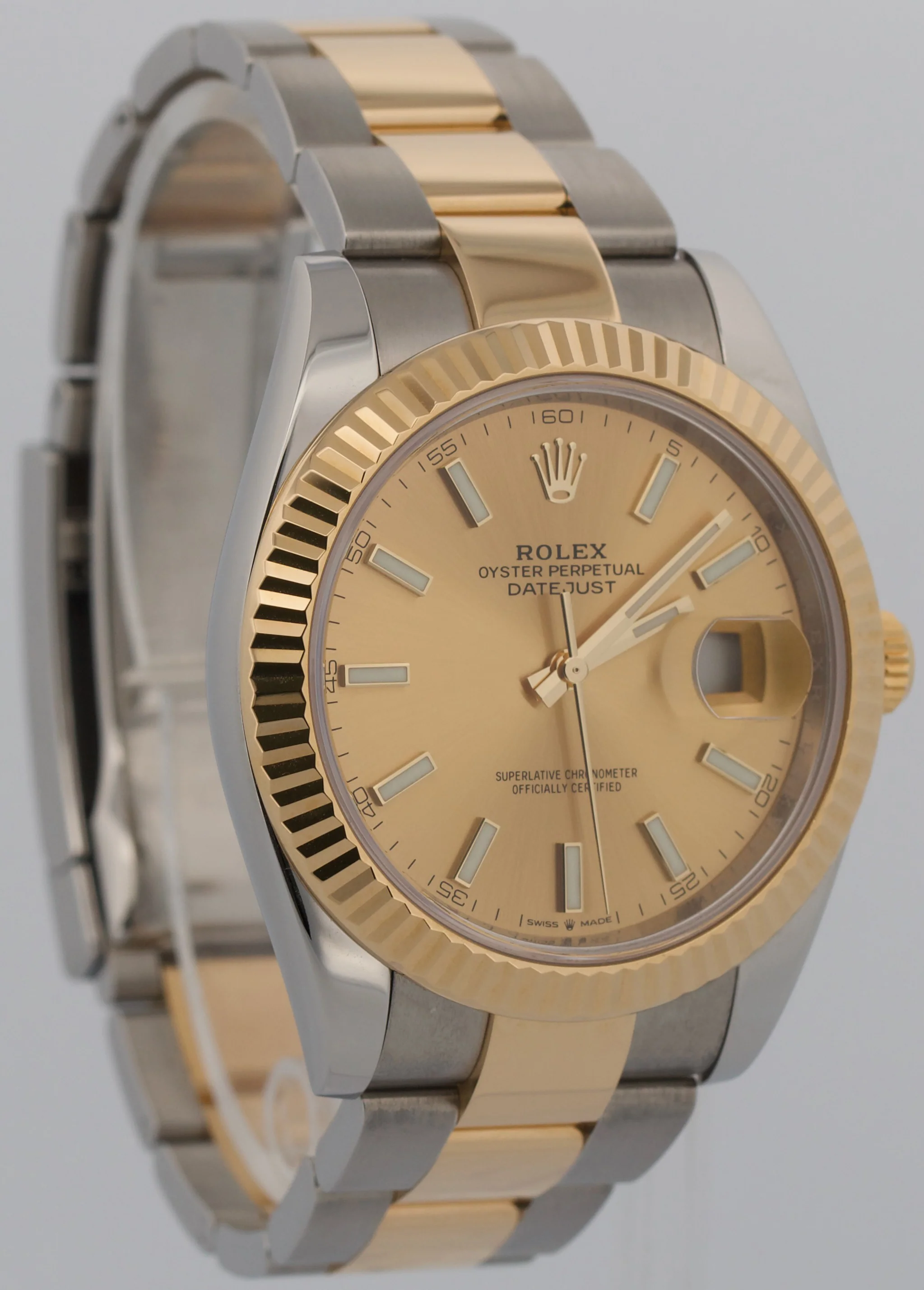2024 PAPERS Rolex DateJust 41 CHAMPAGNE 18K Gold Steel OYSTER 41mm 126333 BOX - Image 4