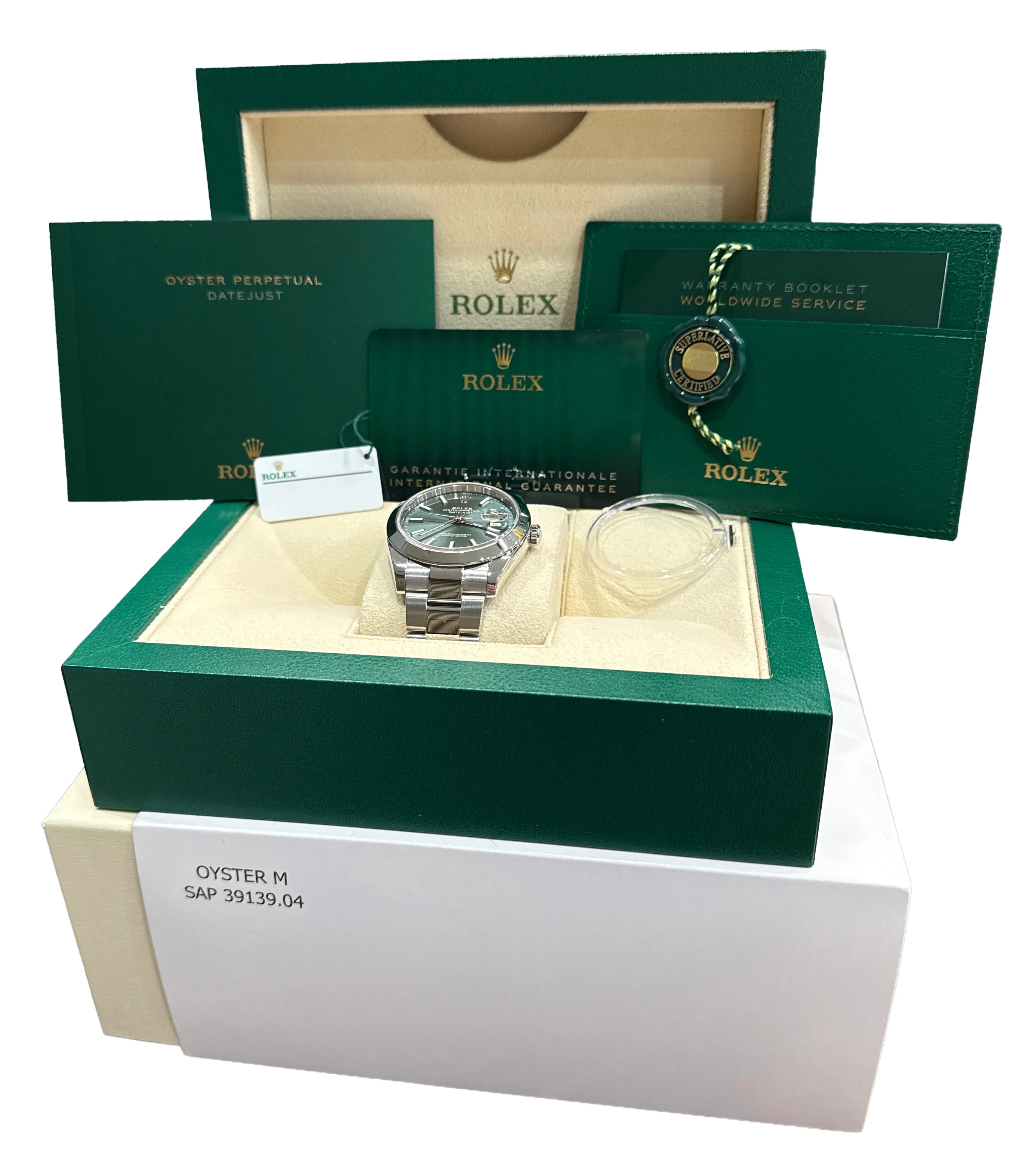 2024 PAPERS Rolex DateJust 41 MINT GREEN Stainless Steel 41mm OYSTER 126300 BOX - Image 2