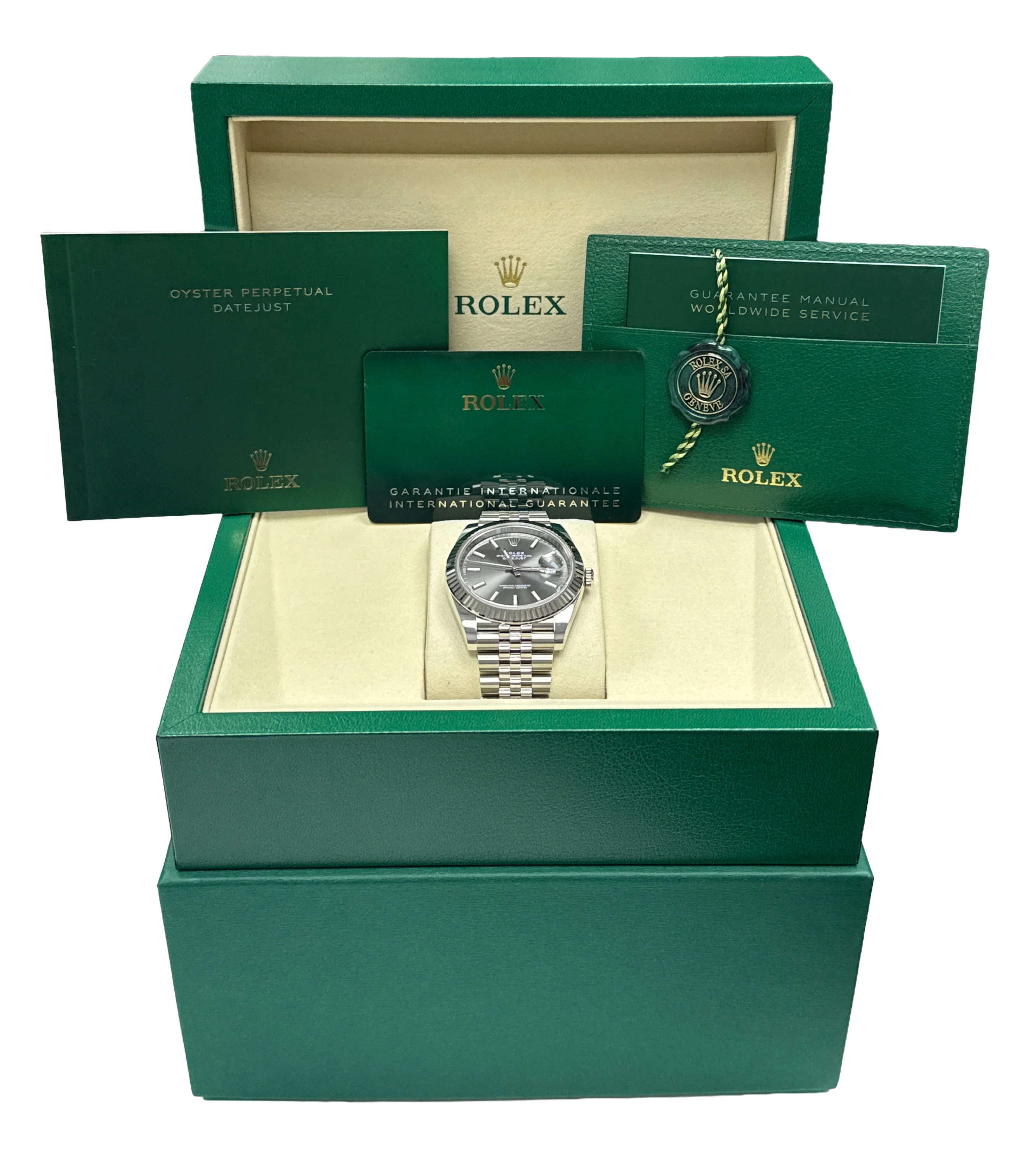 2024 PAPERS Rolex DateJust 41 RHODIUM 18K Gold Steel JUBILEE 41mm 126334 BOX - Image 2